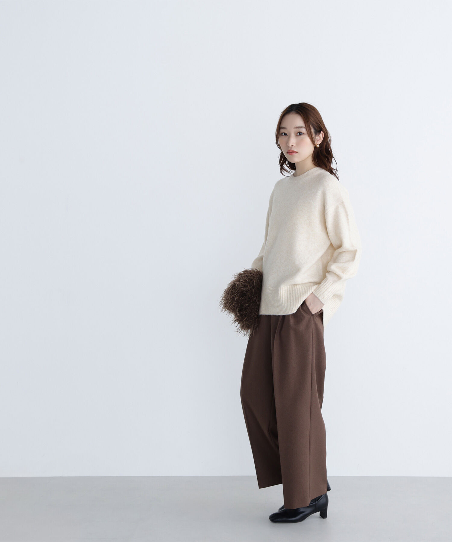  「バックスリットミドルニット」|ニット・セーター|