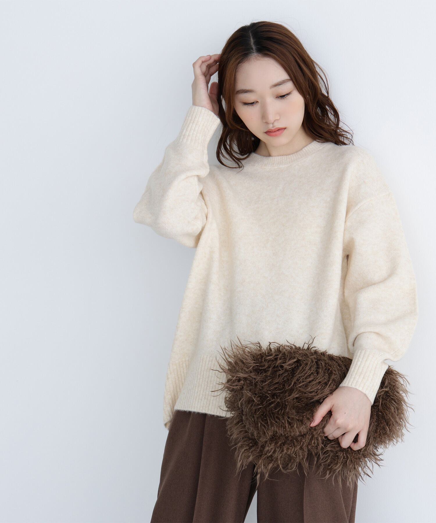  「バックスリットミドルニット」|ニット・セーター|