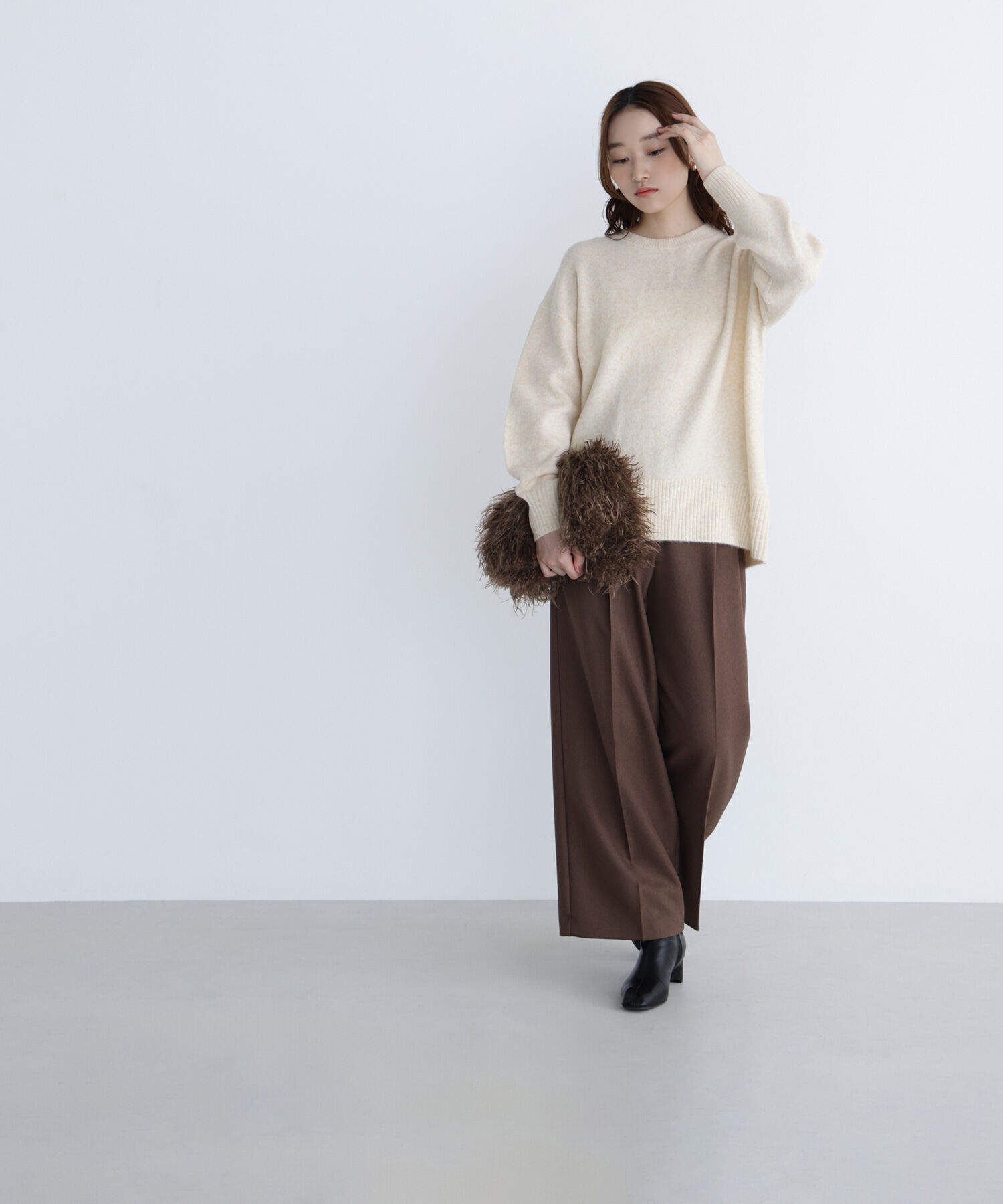  「バックスリットミドルニット」|ニット・セーター|