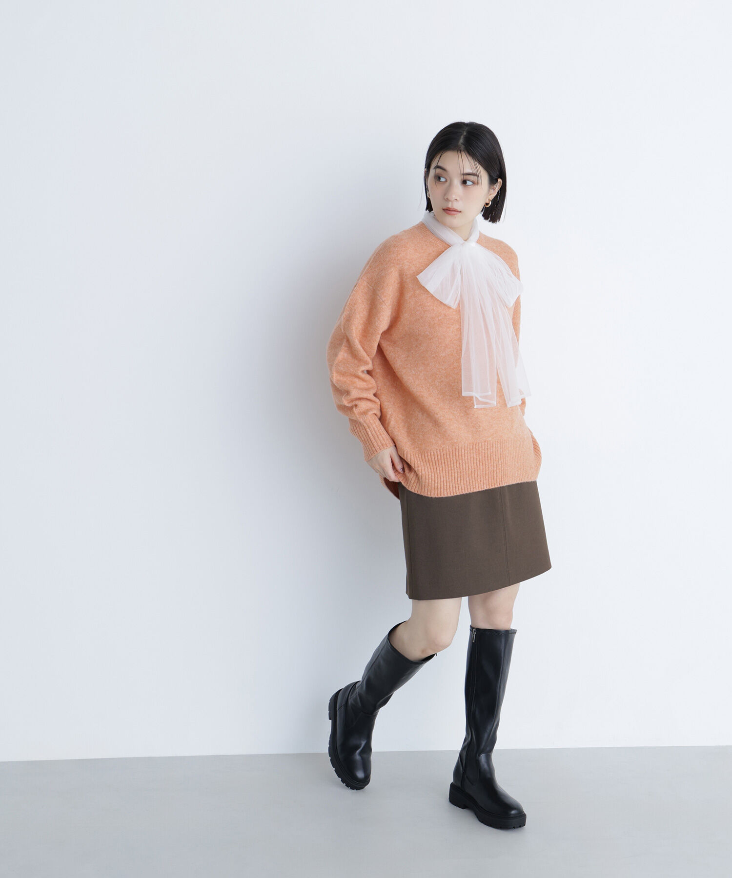  「バックスリットミドルニット」|ニット・セーター|