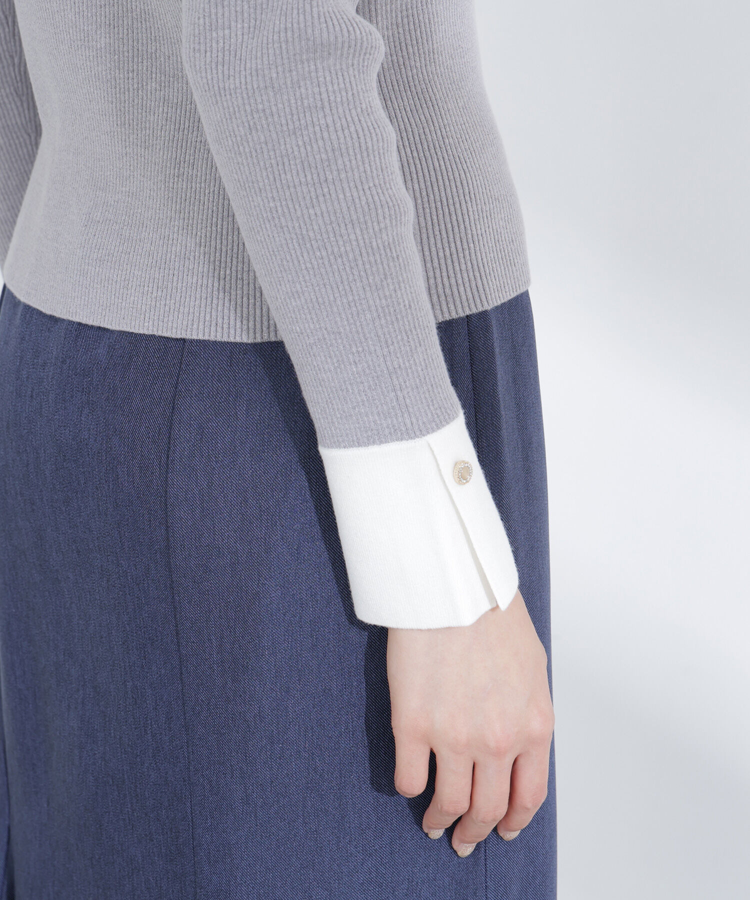  「襟付リブベーシックニット」|ニット・セーター|