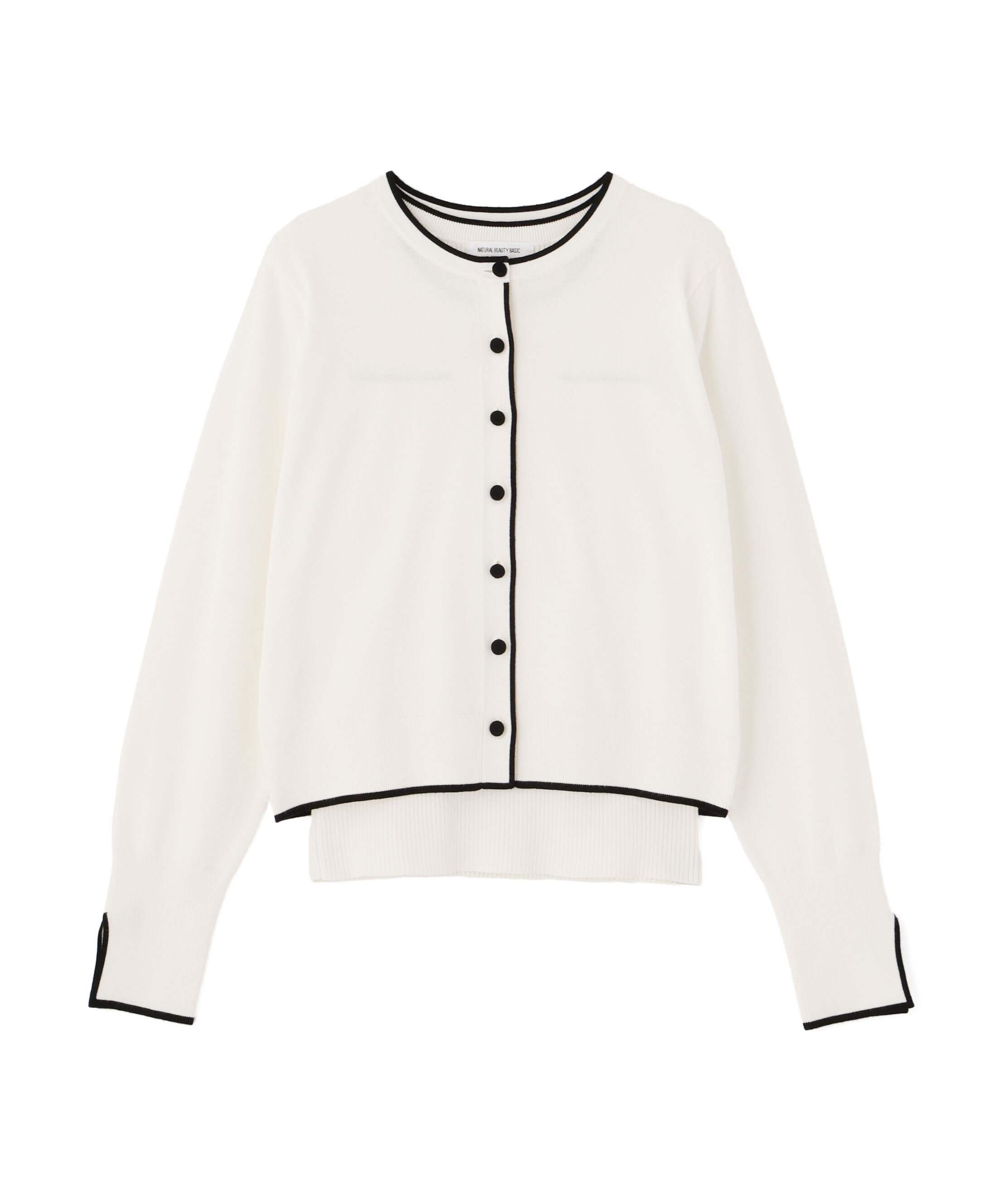  「クルミボタンバイカラーアンサンブル」|ニット・セーター|