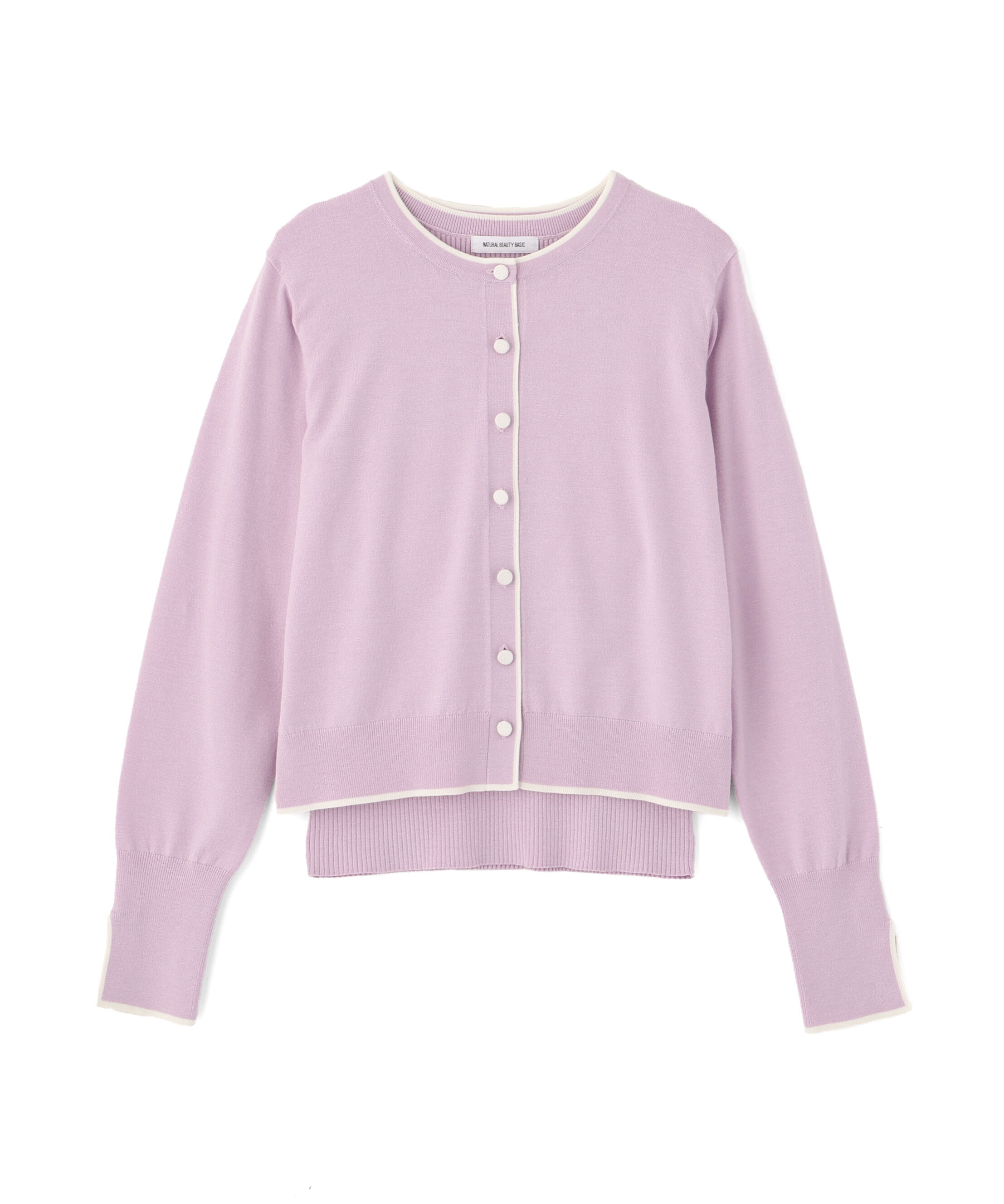  「クルミボタンバイカラーアンサンブル」|ニット・セーター|