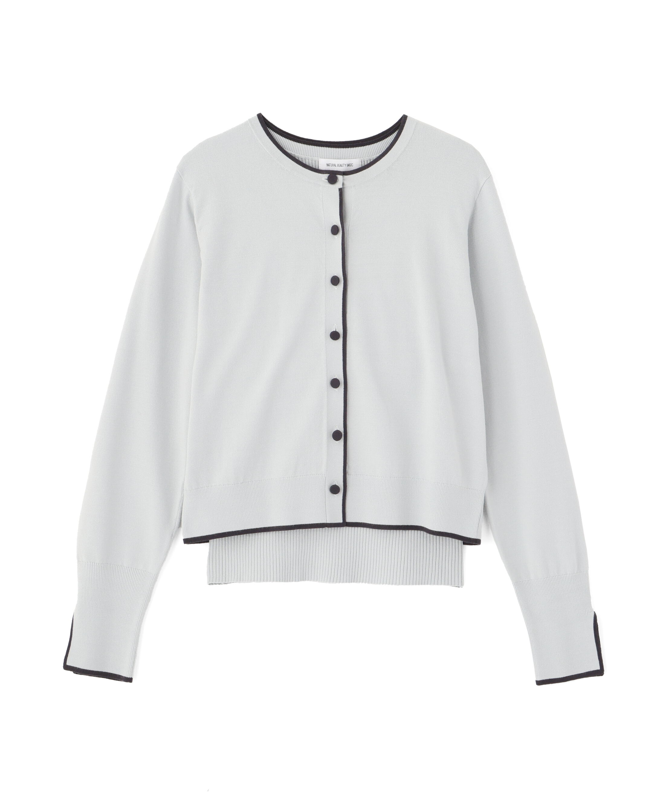  「クルミボタンバイカラーアンサンブル」|ニット・セーター|