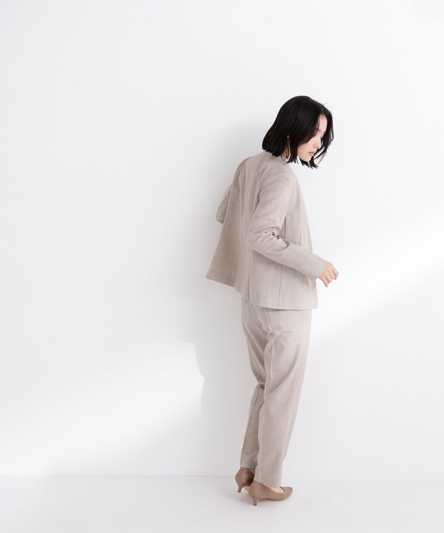  「リネンライク SETUP ノーカラージャケット」|その他|