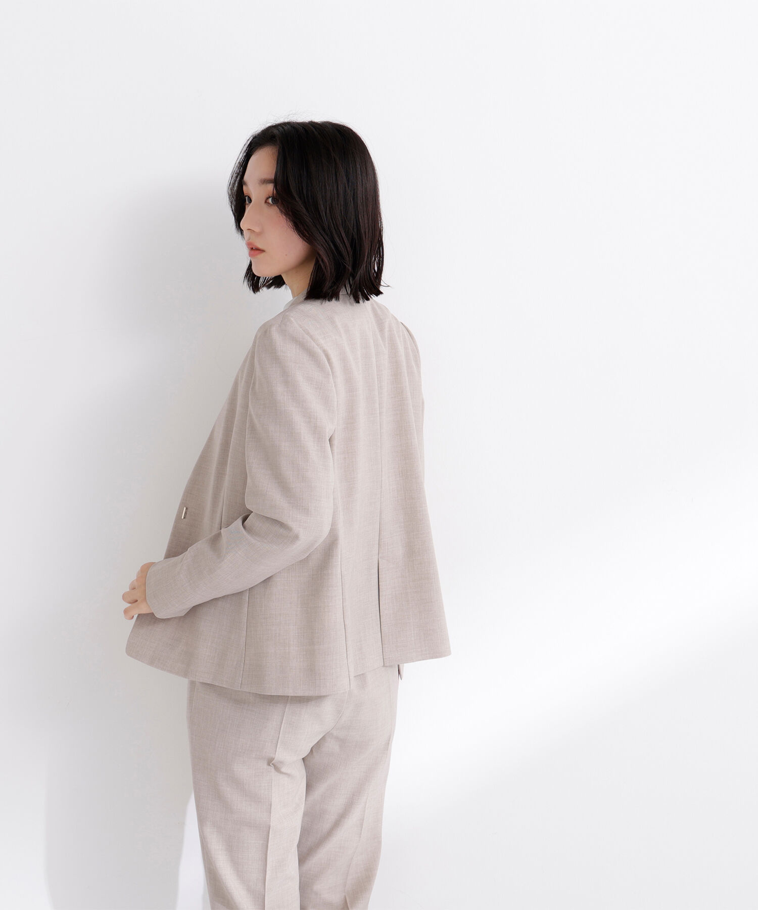  「リネンライク SETUP ノーカラージャケット」|その他|