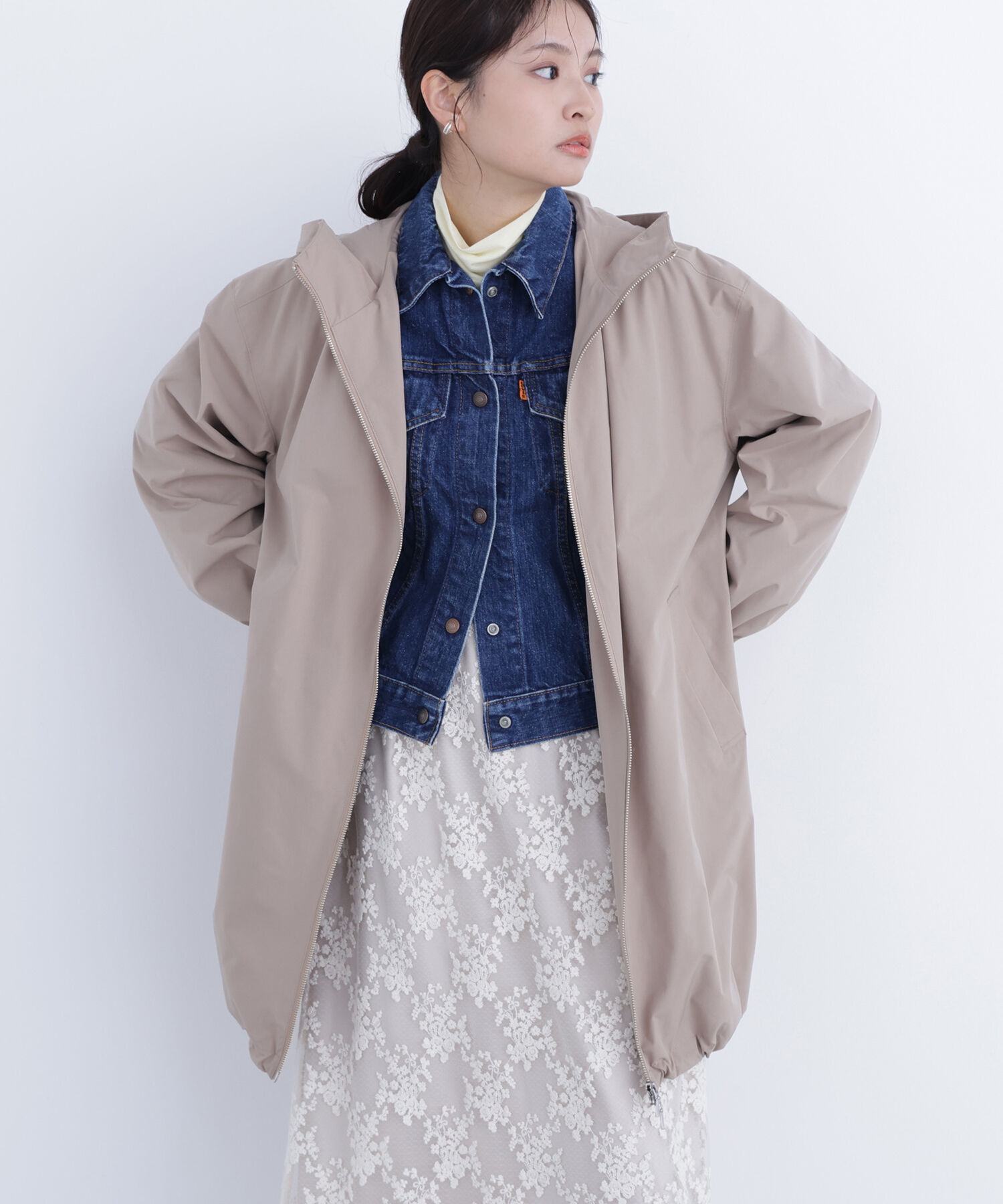  「〈N.〉ミドルフーディーブルゾン」|その他|ベージュ