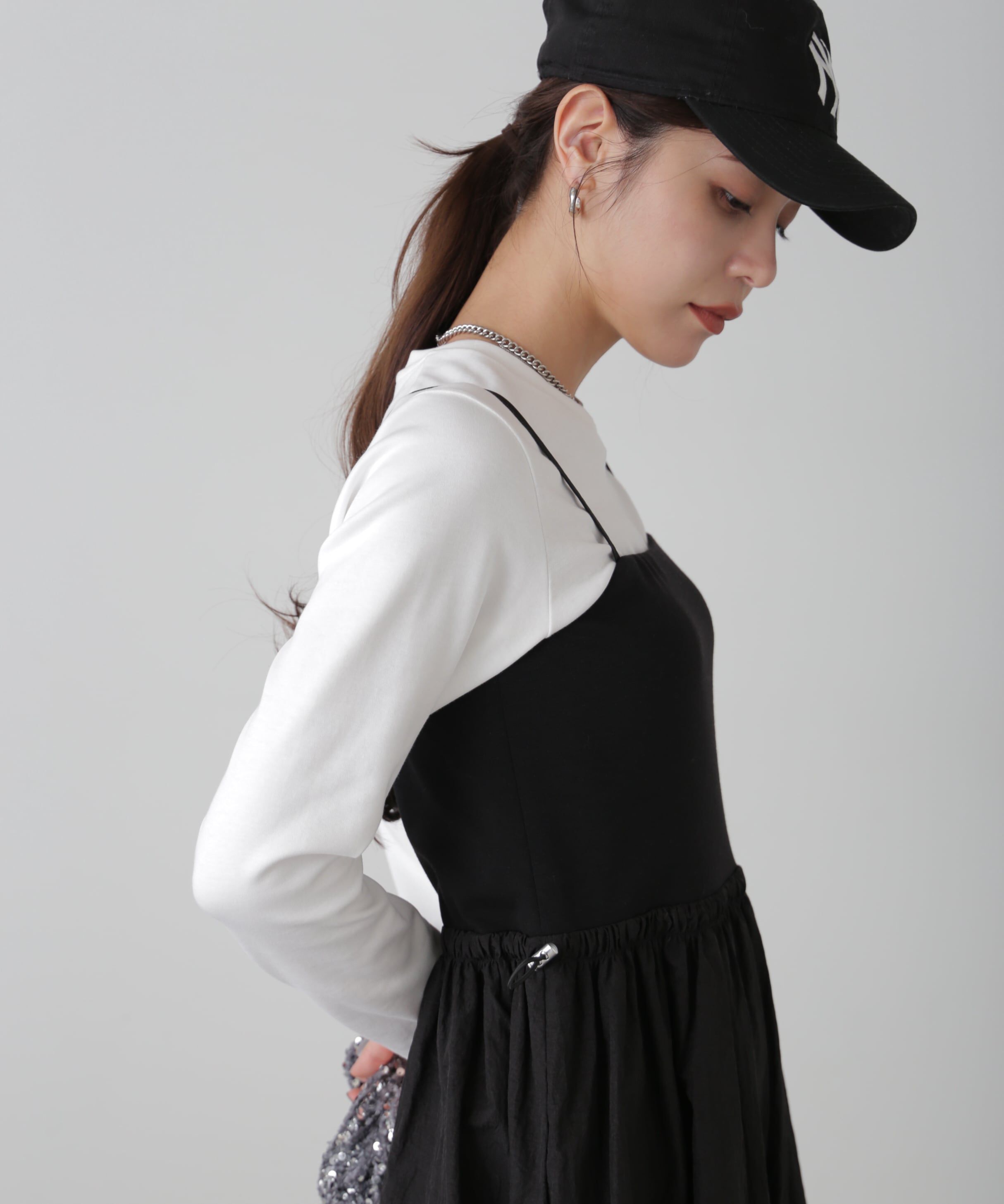  「異素材ドッキングキャミワンピース」|ワンピース|