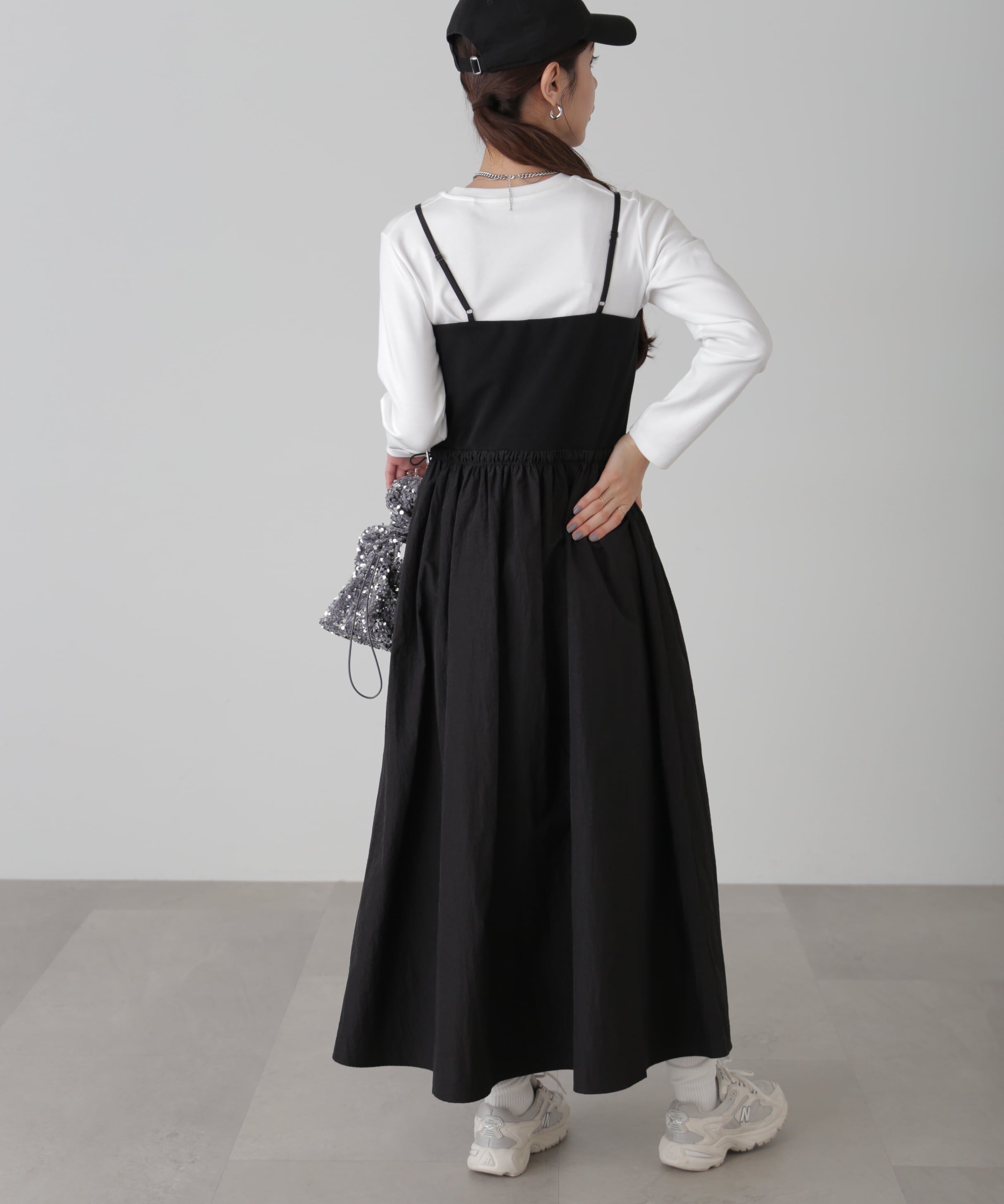  「異素材ドッキングキャミワンピース」|ワンピース|