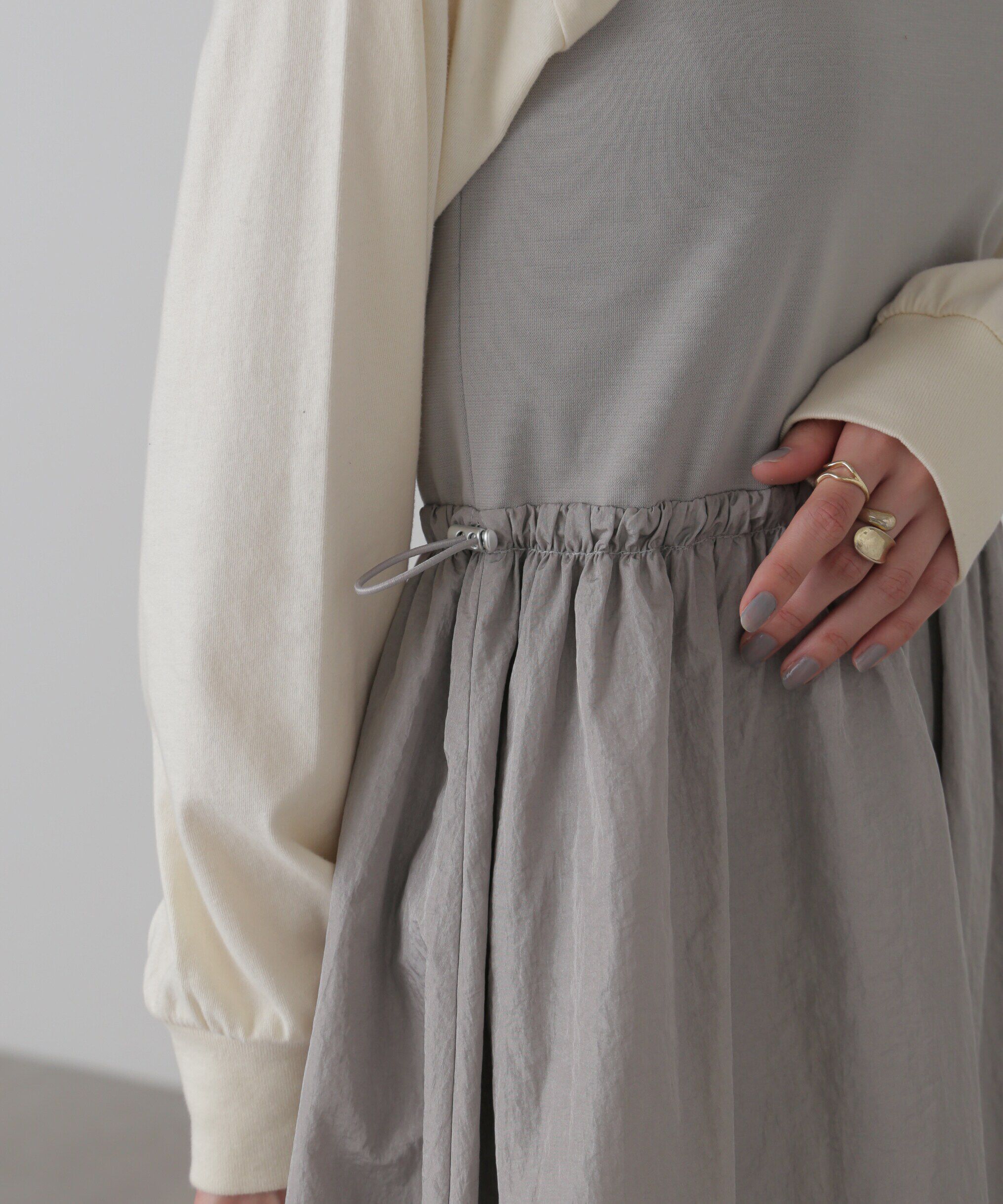  「異素材ドッキングキャミワンピース」|ワンピース|