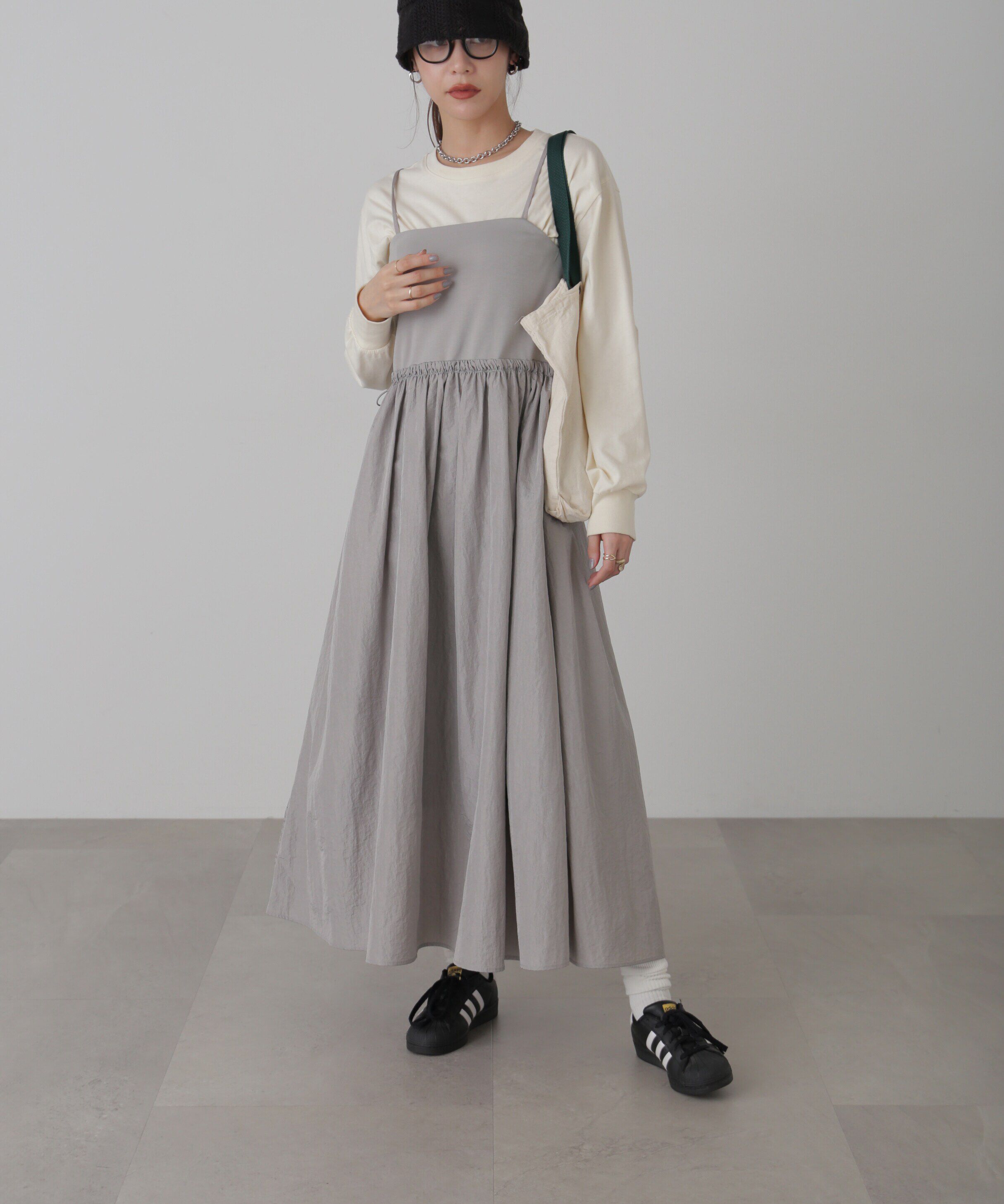  「異素材ドッキングキャミワンピース」|ワンピース|