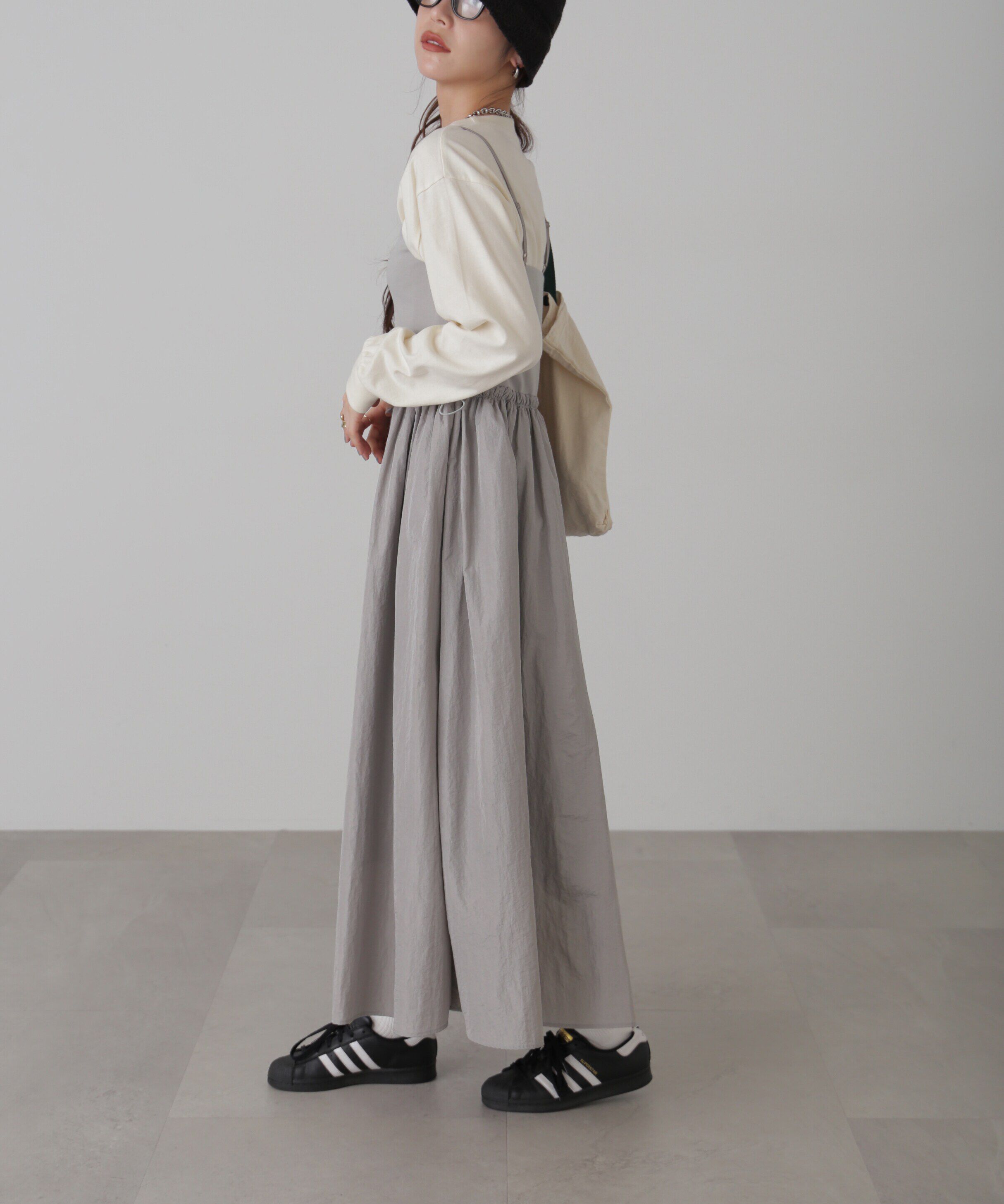  「異素材ドッキングキャミワンピース」|ワンピース|