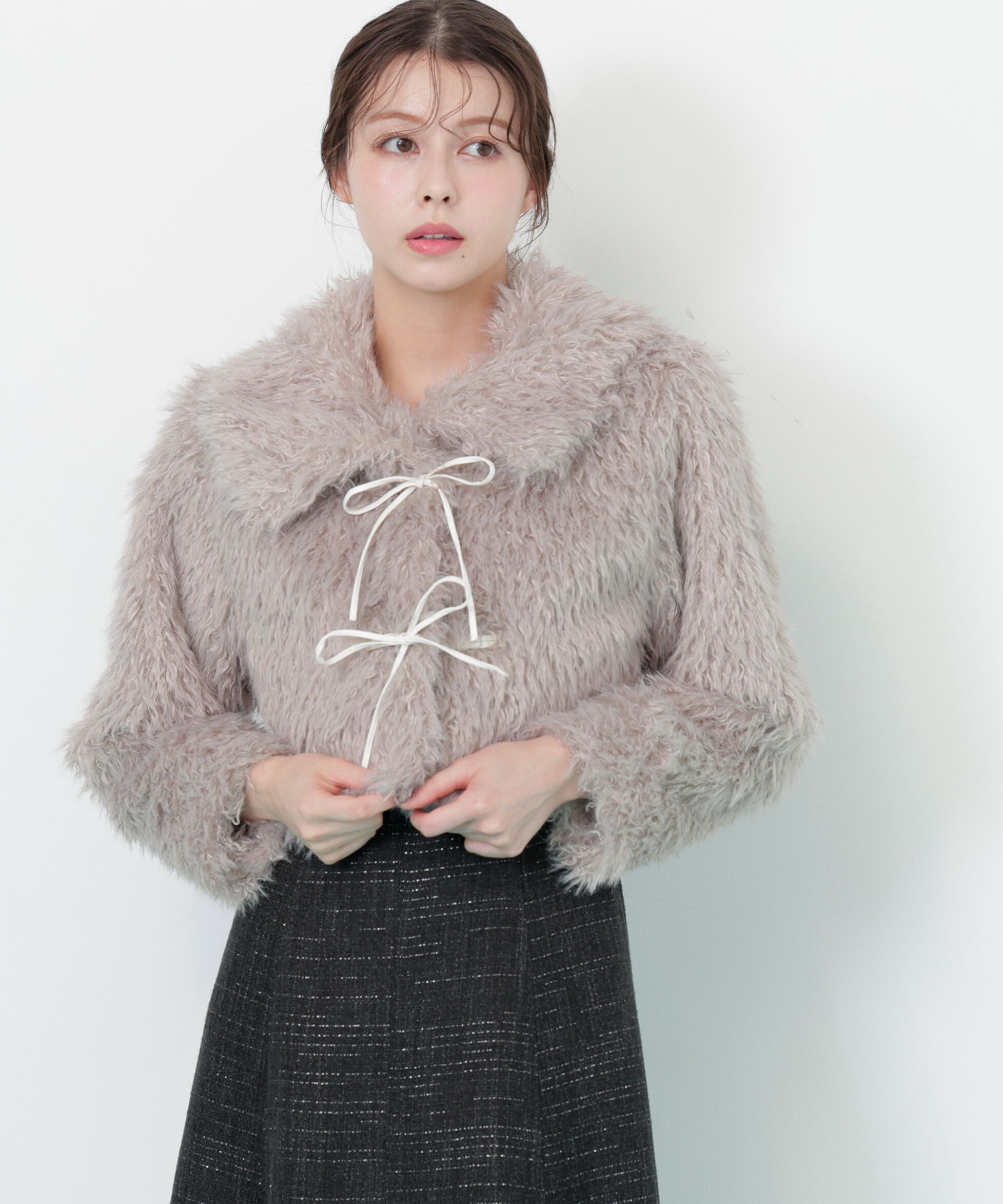  「リボンダッフルショートファーコート」|その他|