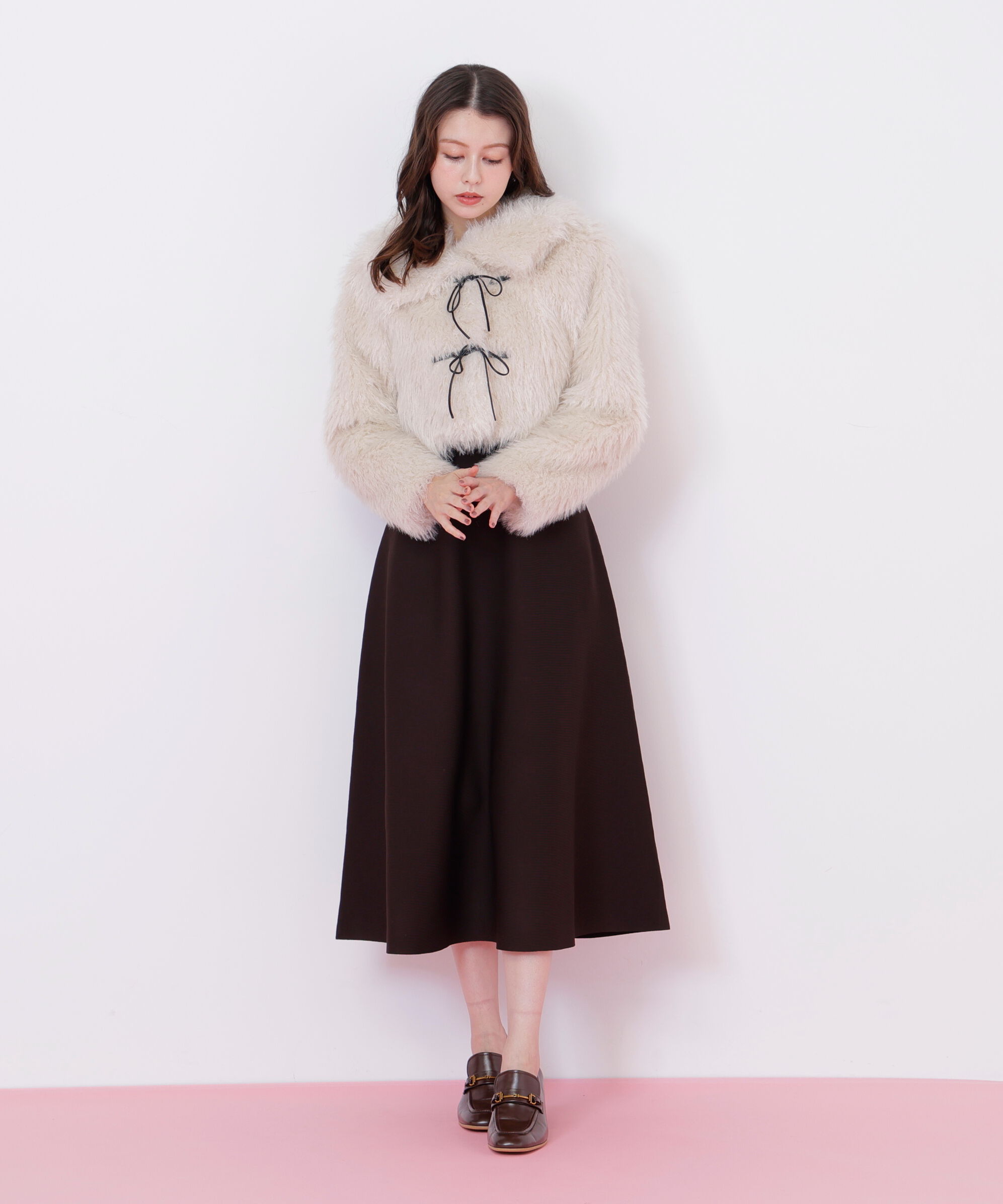  「リボンダッフルショートファーコート」|その他|