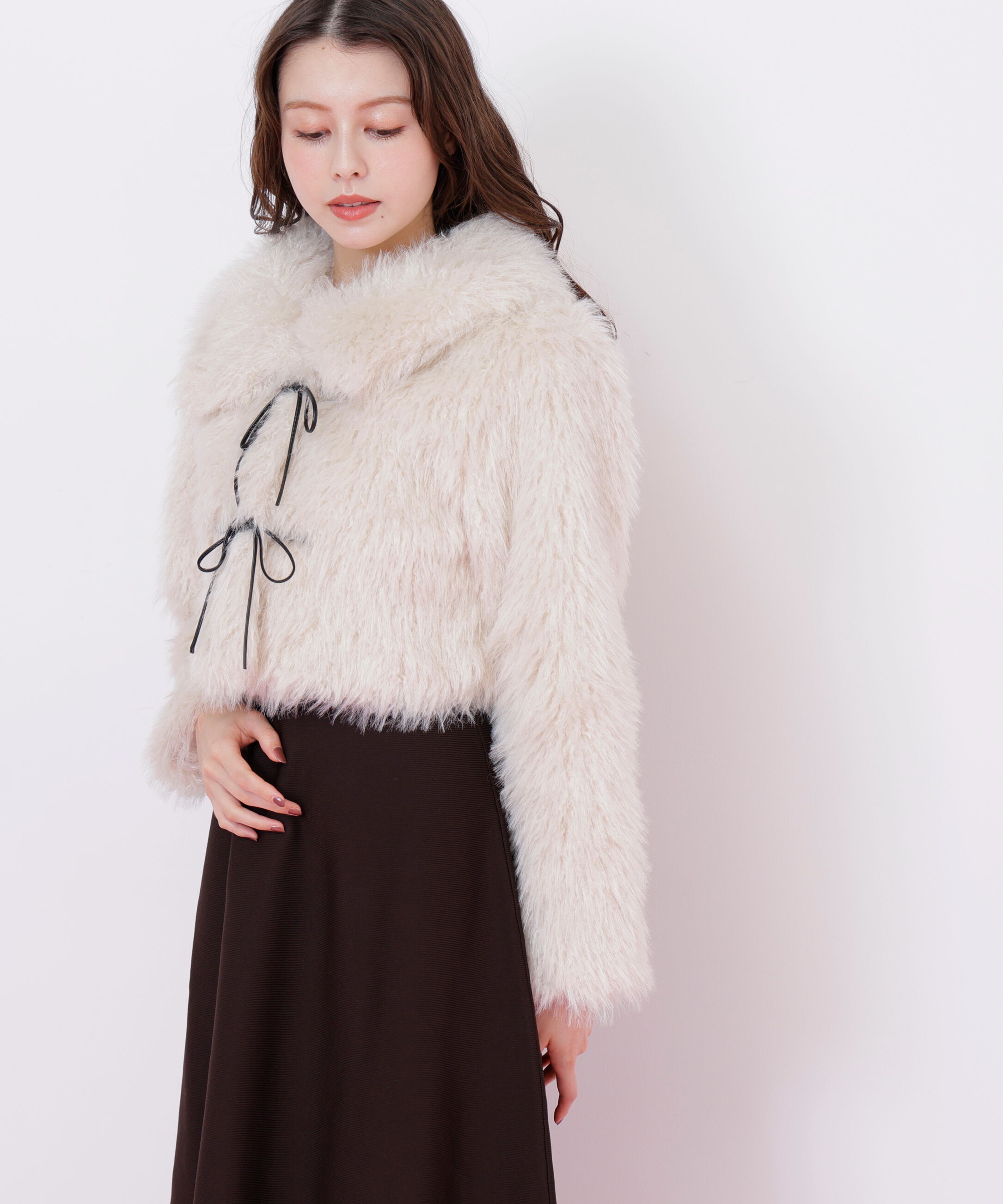  「リボンダッフルショートファーコート」|その他|