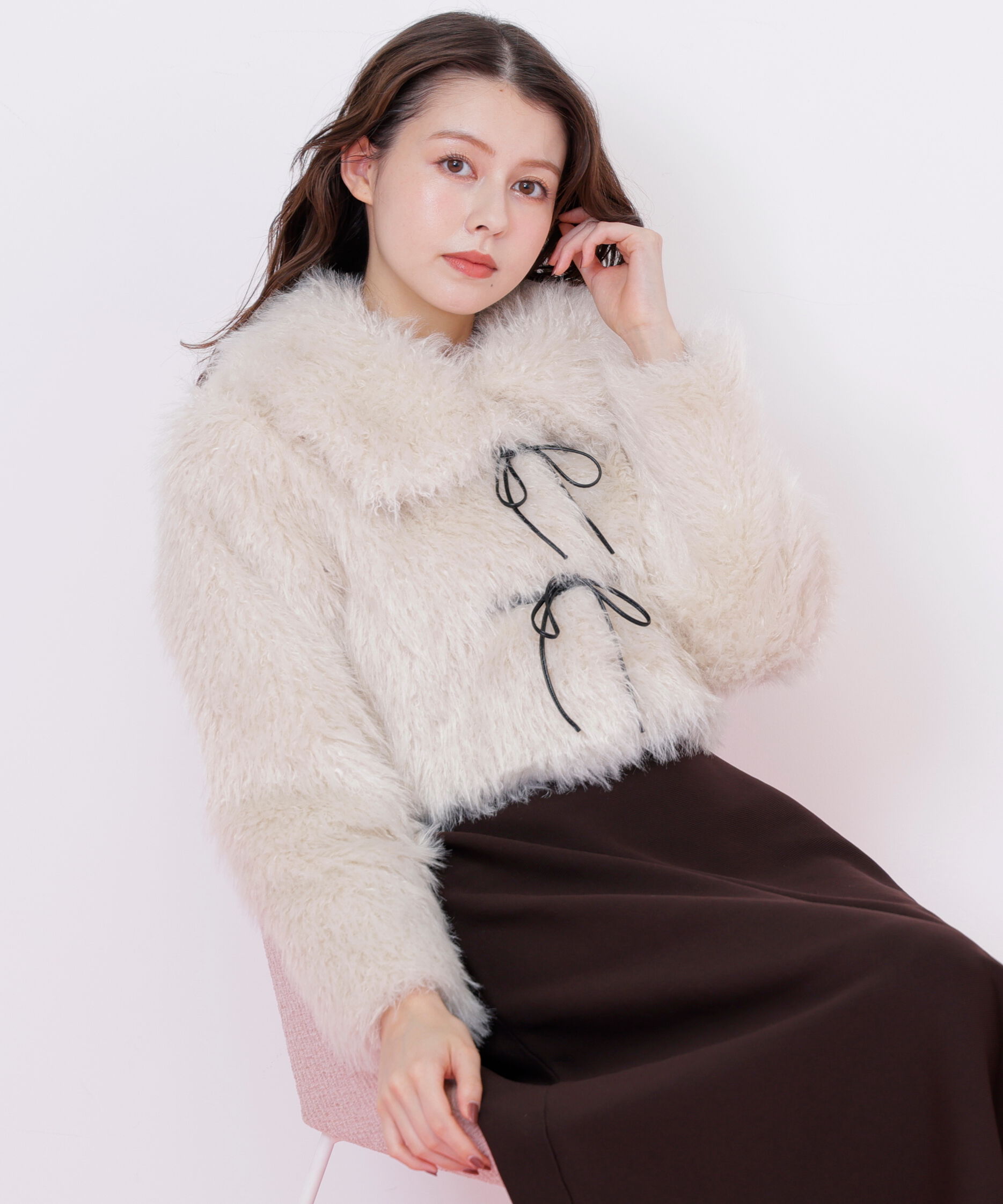  「リボンダッフルショートファーコート」|その他|