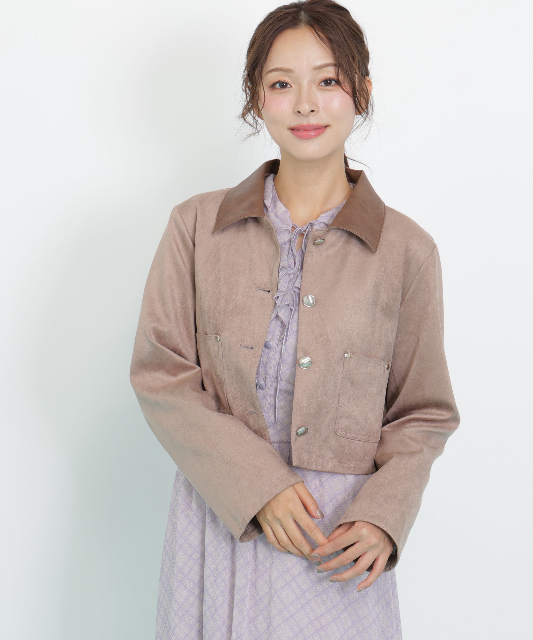  「フェイクスエード短丈ブルゾン」|その他|