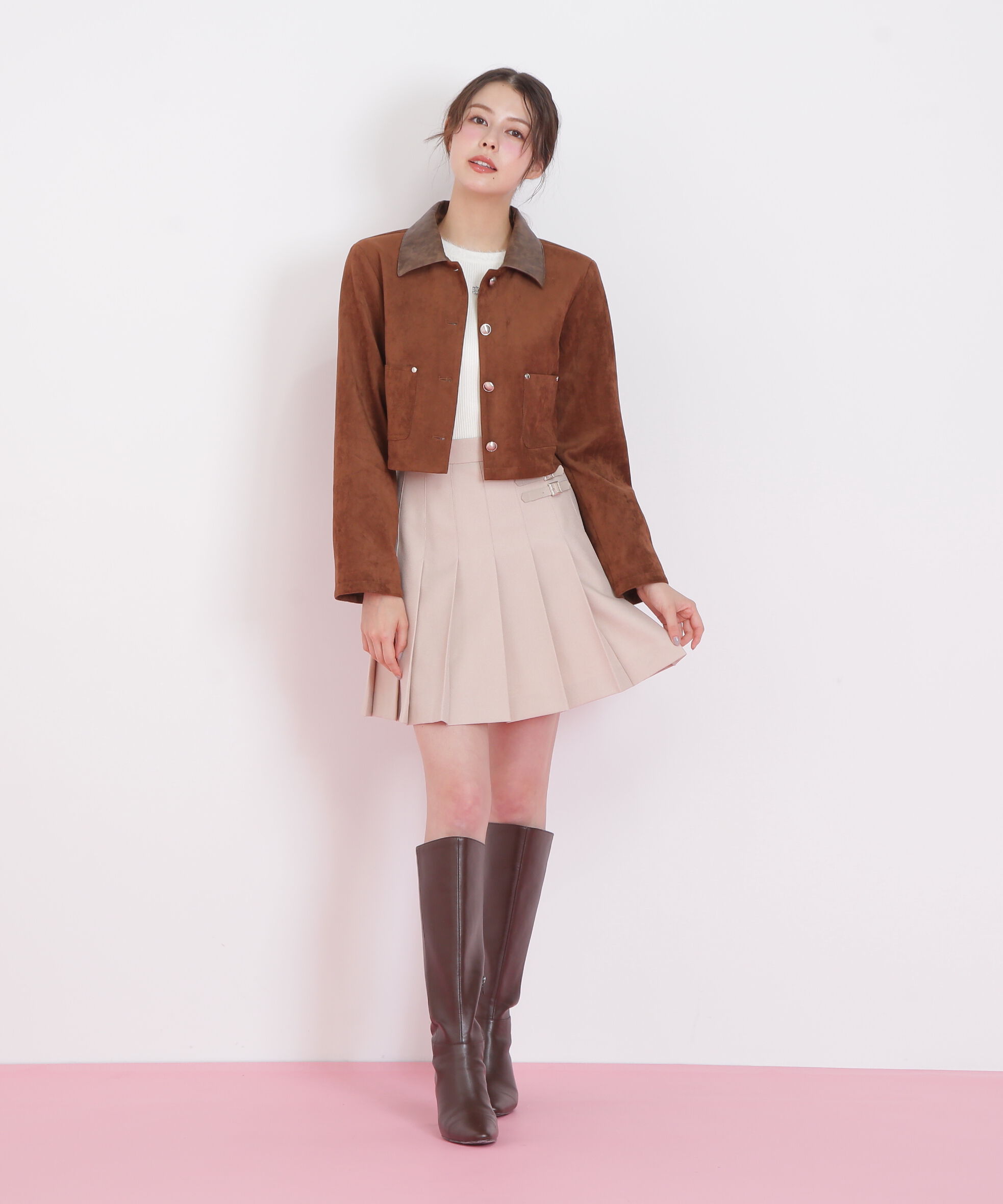  「フェイクスエード短丈ブルゾン」|その他|