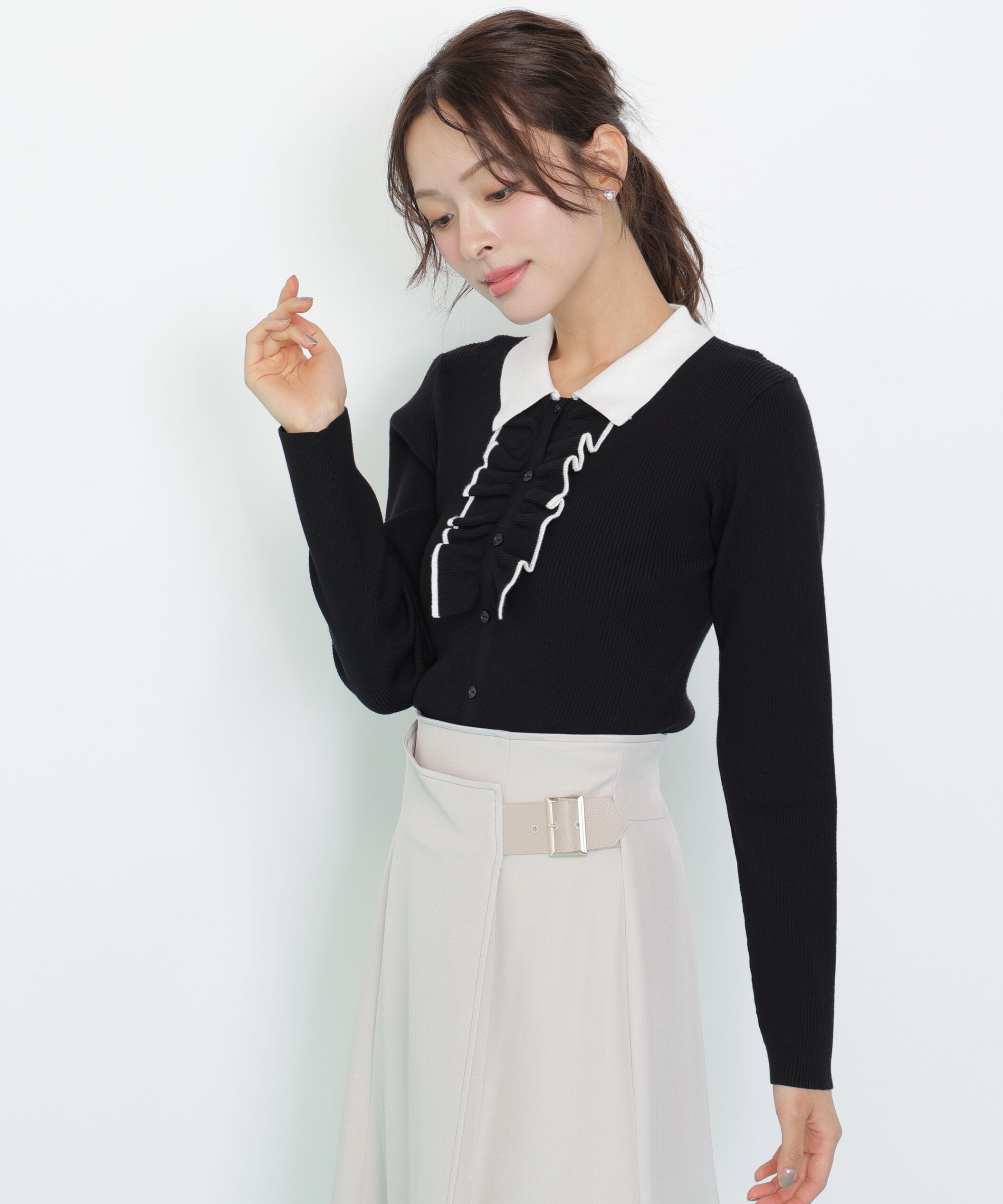  「フロントフリルニット」|ニット・セーター|