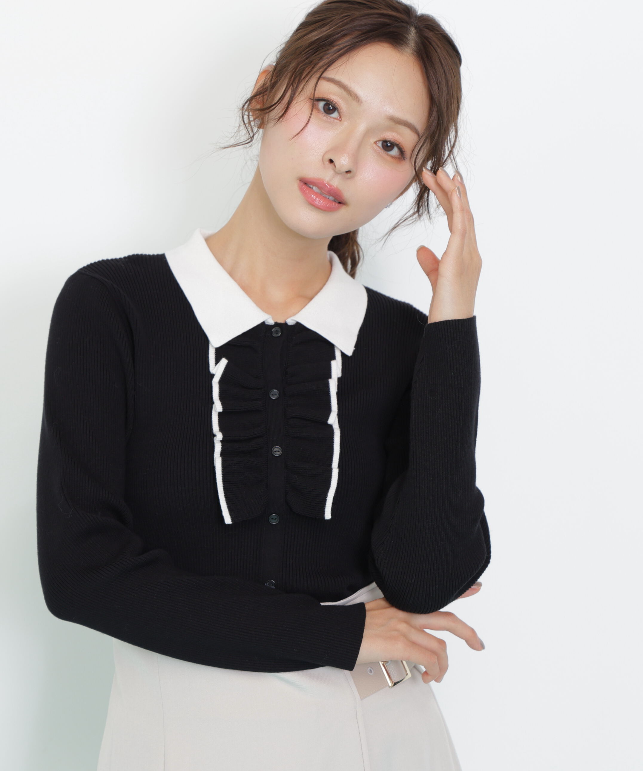  「フロントフリルニット」|ニット・セーター|