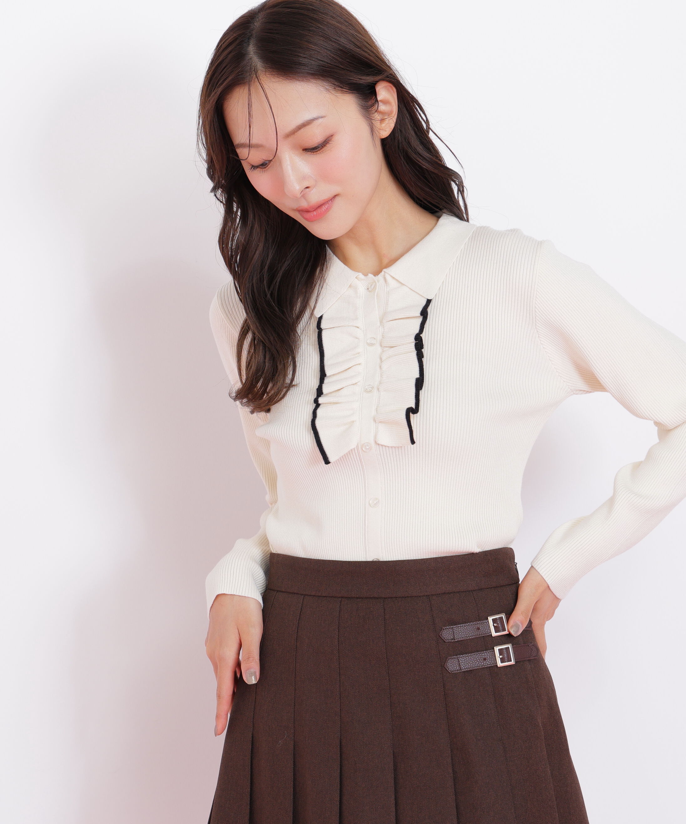  「フロントフリルニット」|ニット・セーター|