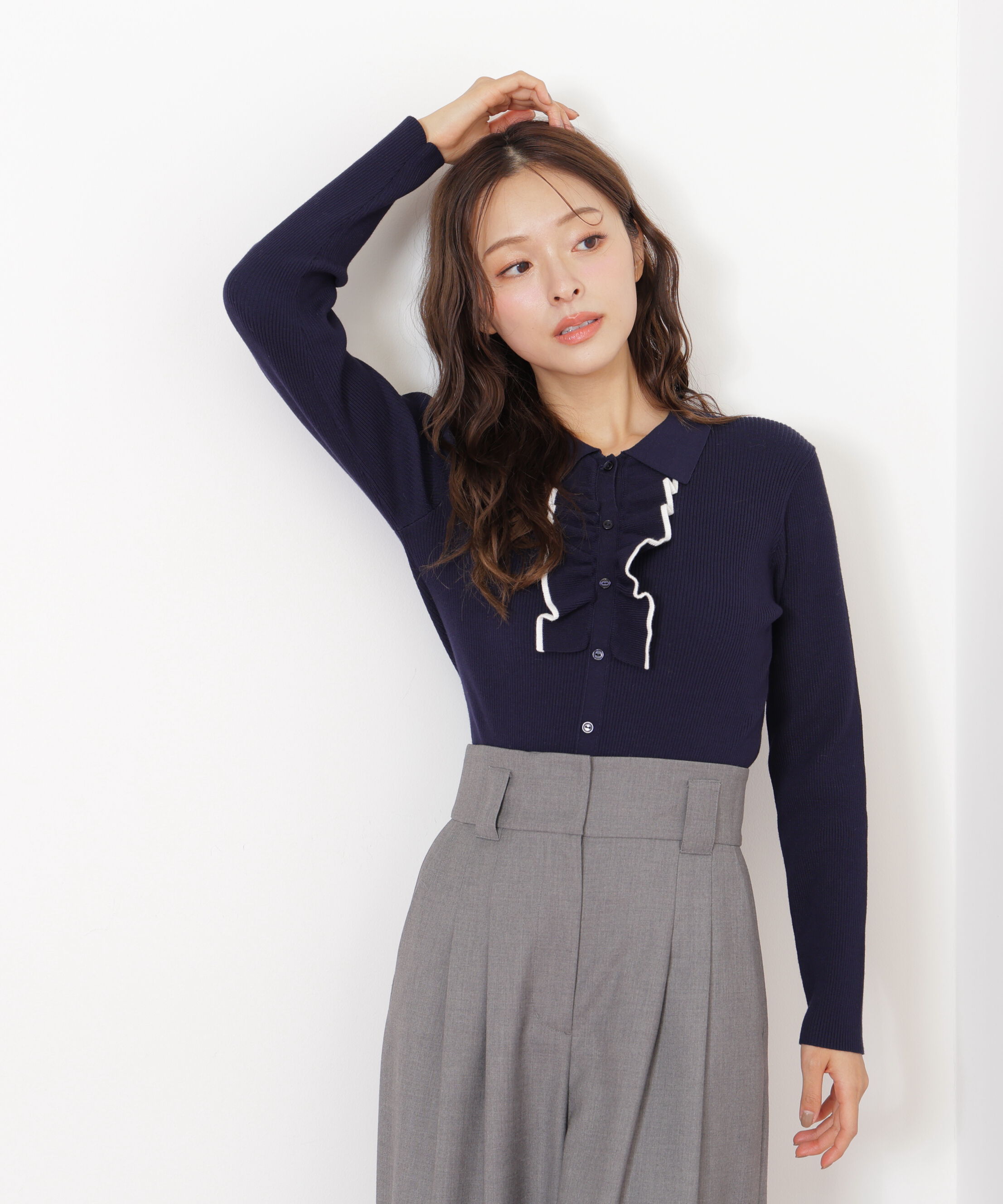  「フロントフリルニット」|ニット・セーター|