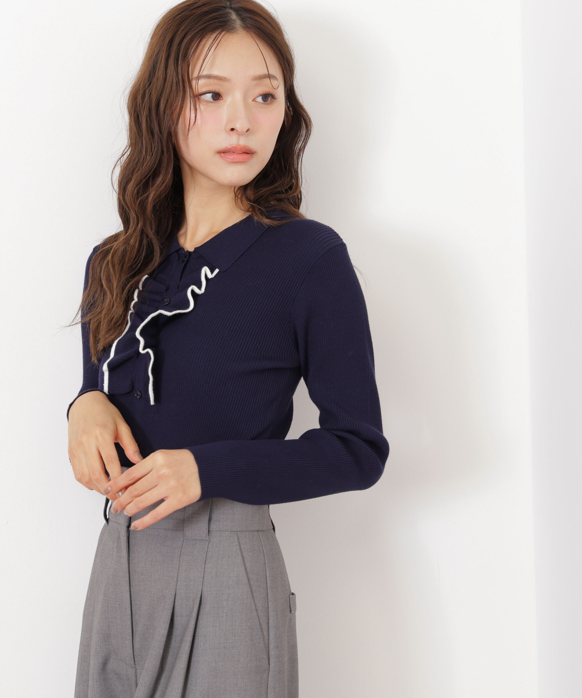  「フロントフリルニット」|ニット・セーター|