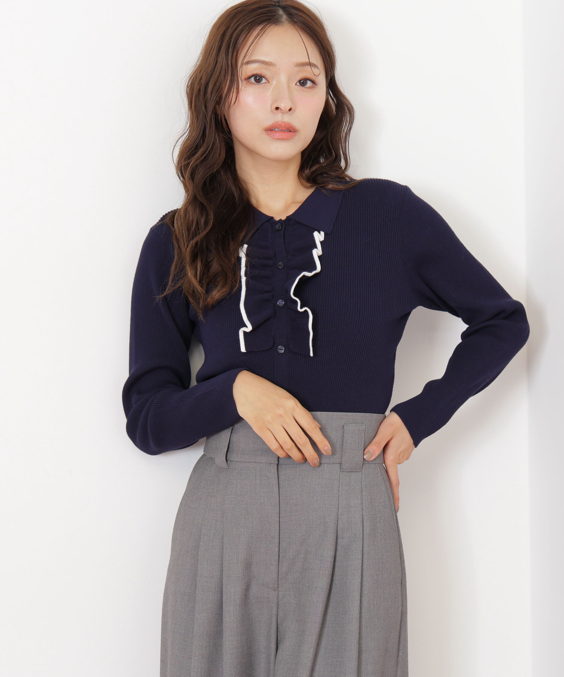  「フロントフリルニット」|ニット・セーター|