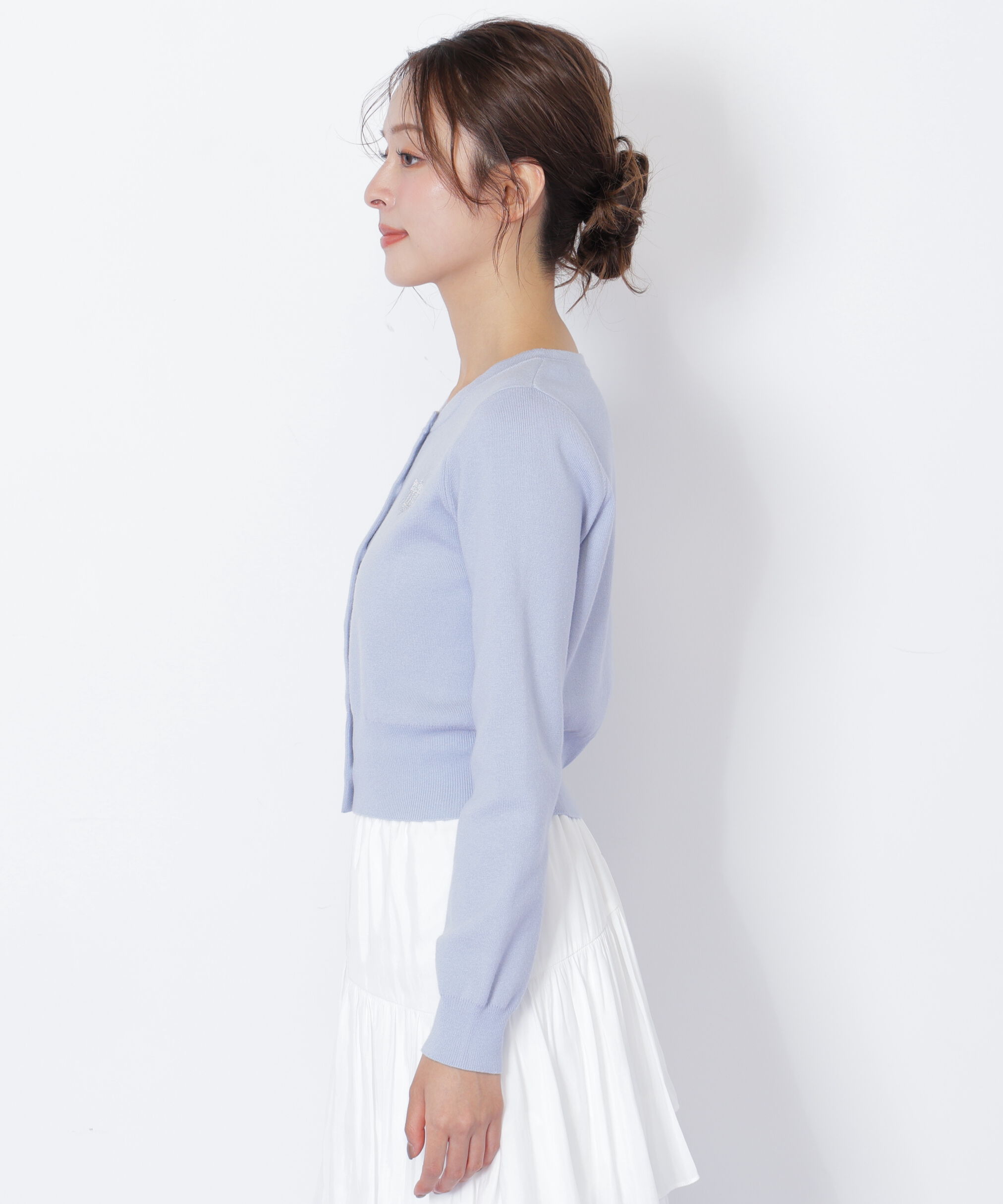  「ハート刺繍カラーカーディガン」|ニット・セーター|