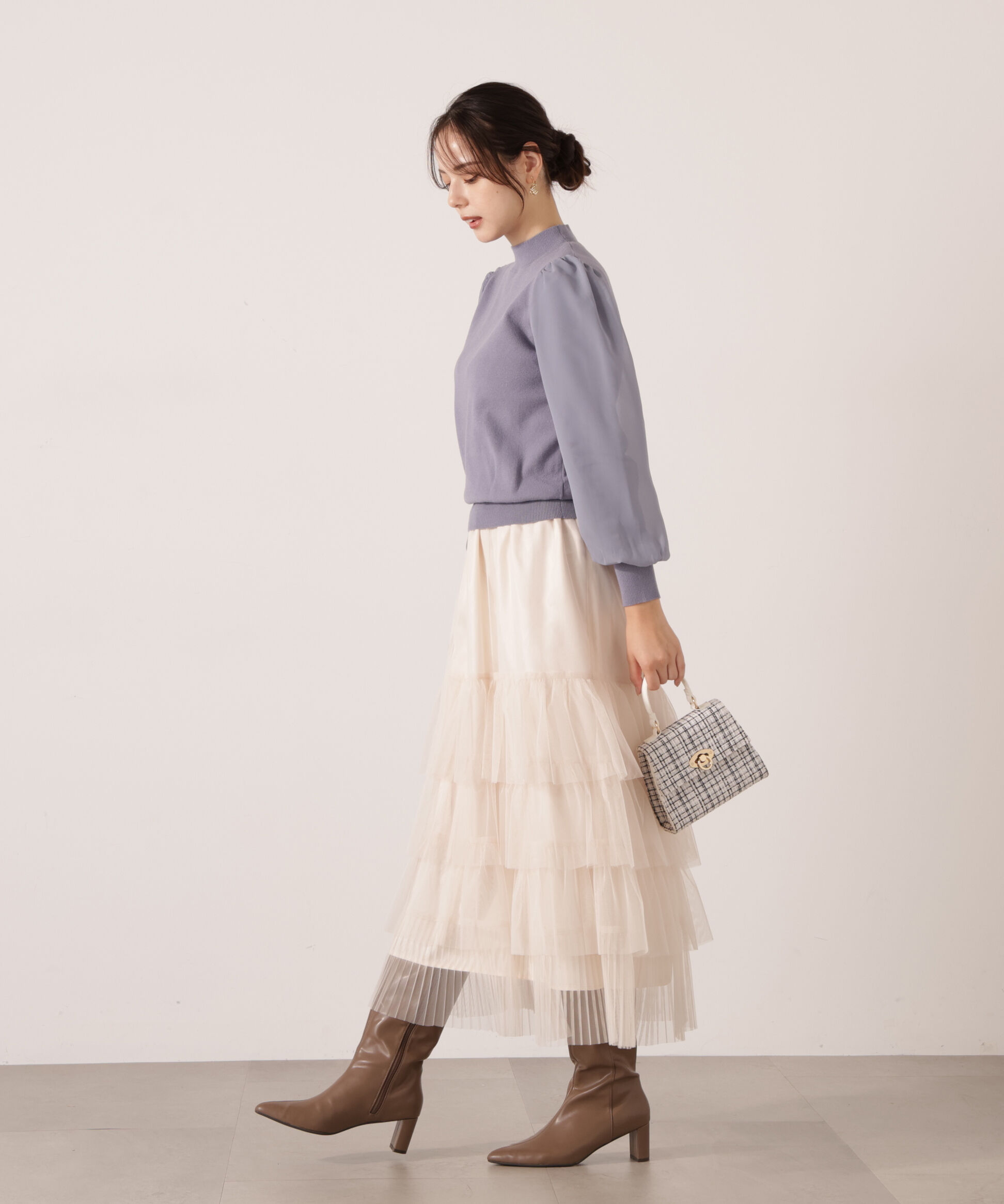 PROPORTION BODY DRESSING「シフォンスリーブニットトップス　25AW」|ニット・セーター|