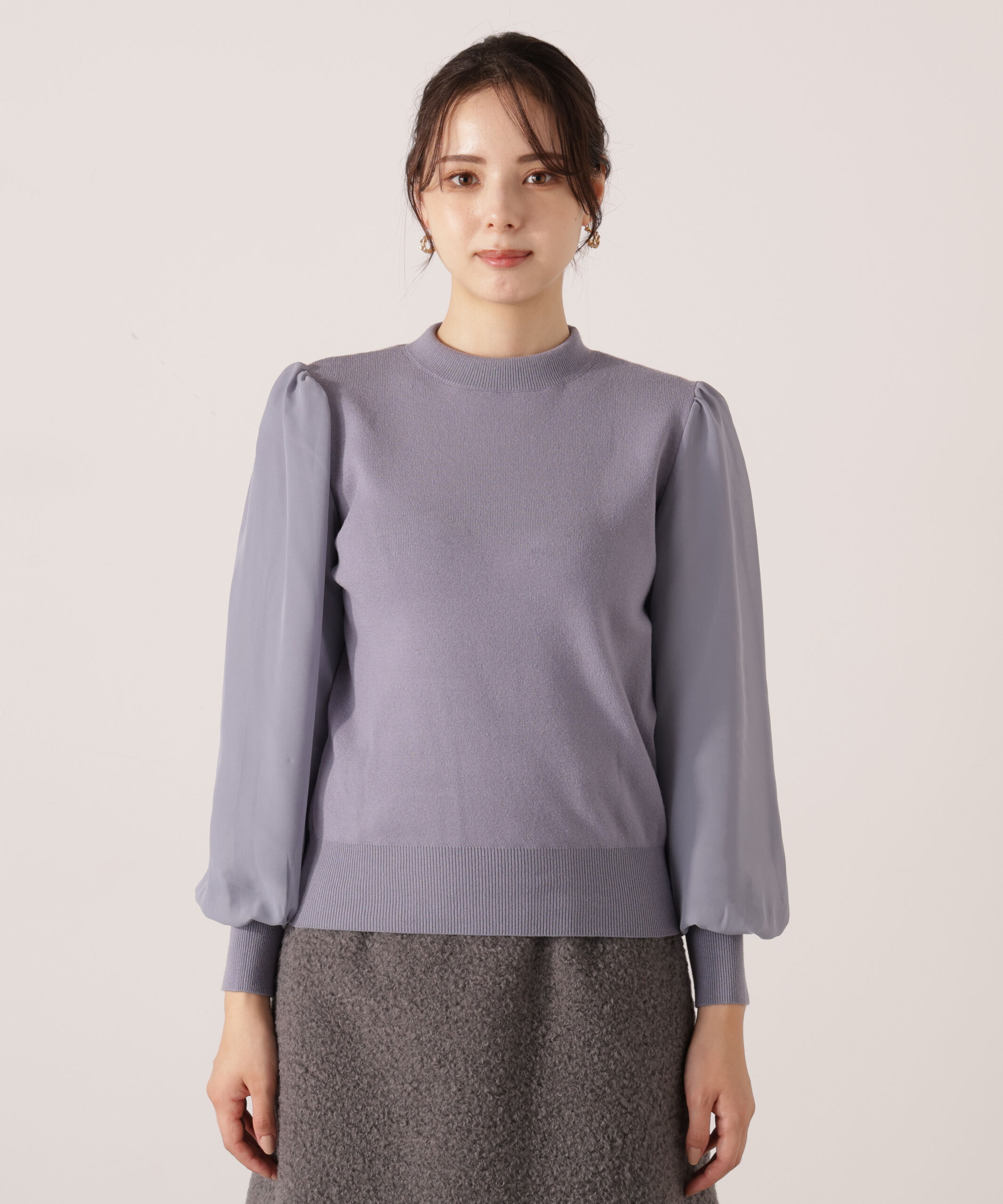 PROPORTION BODY DRESSING「シフォンスリーブニットトップス　25AW」|ニット・セーター|