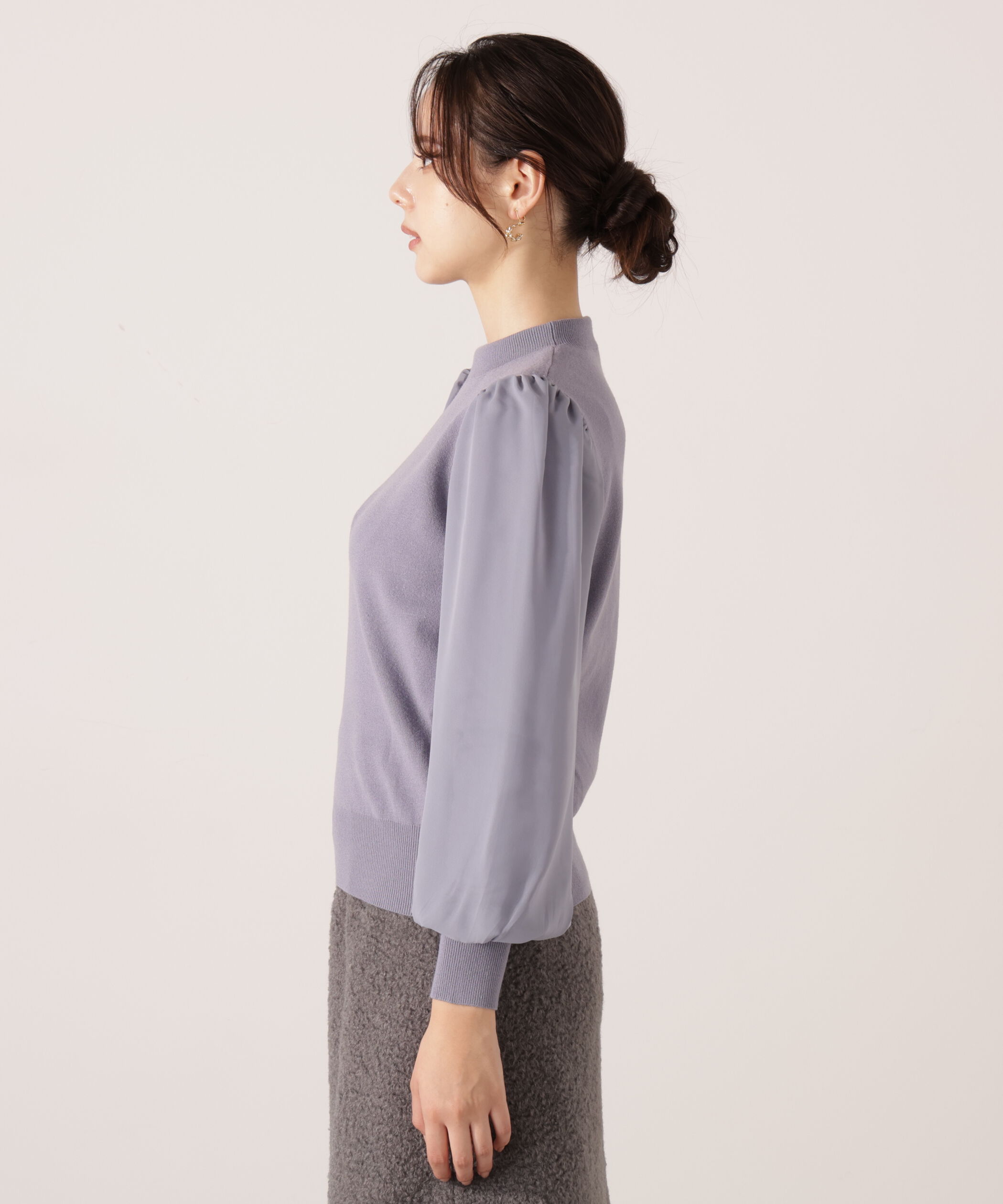 PROPORTION BODY DRESSING「シフォンスリーブニットトップス　25AW」|ニット・セーター|