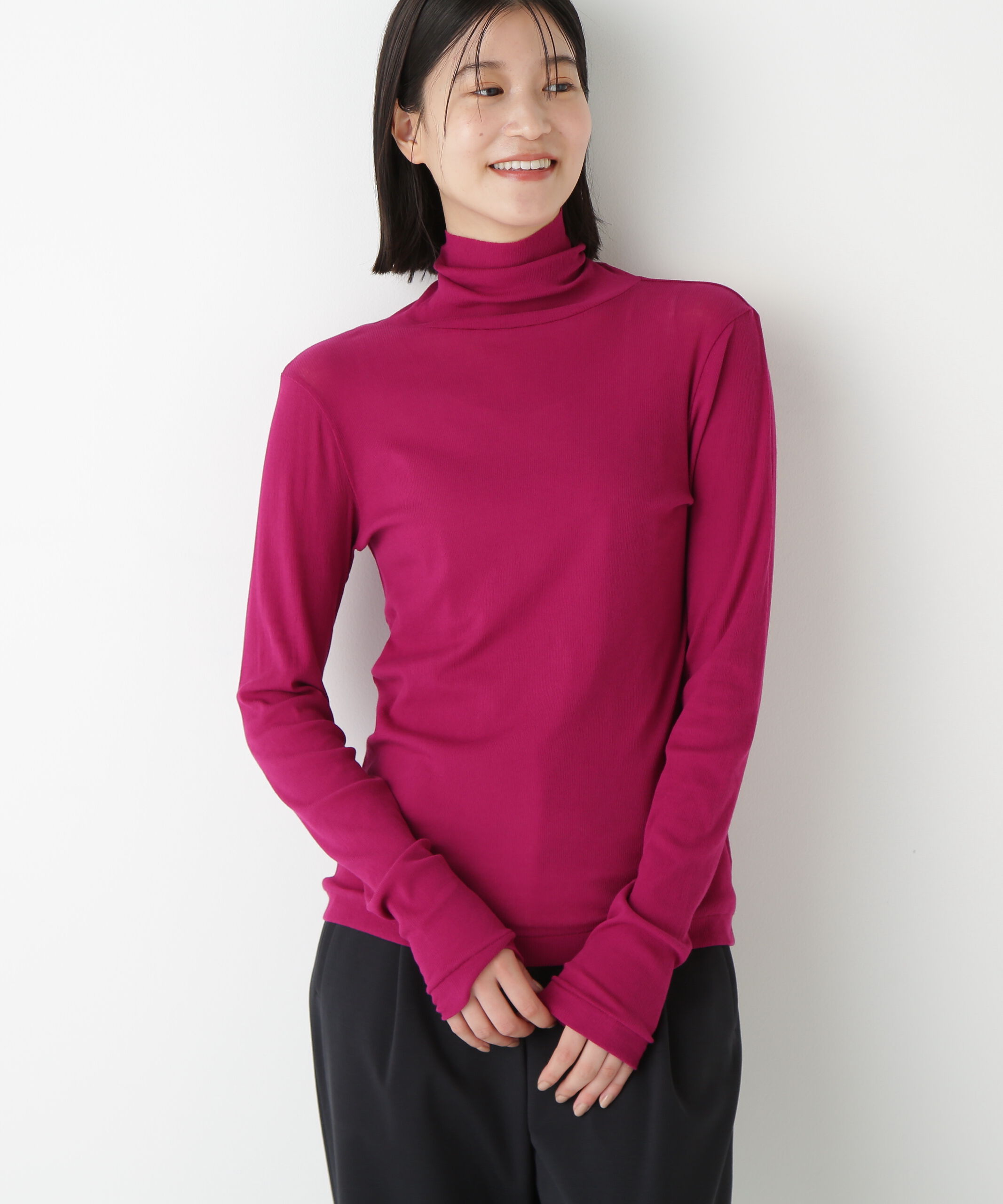  「◆シアータートルプルオーバー」|Tシャツ・カットソー|ワイン