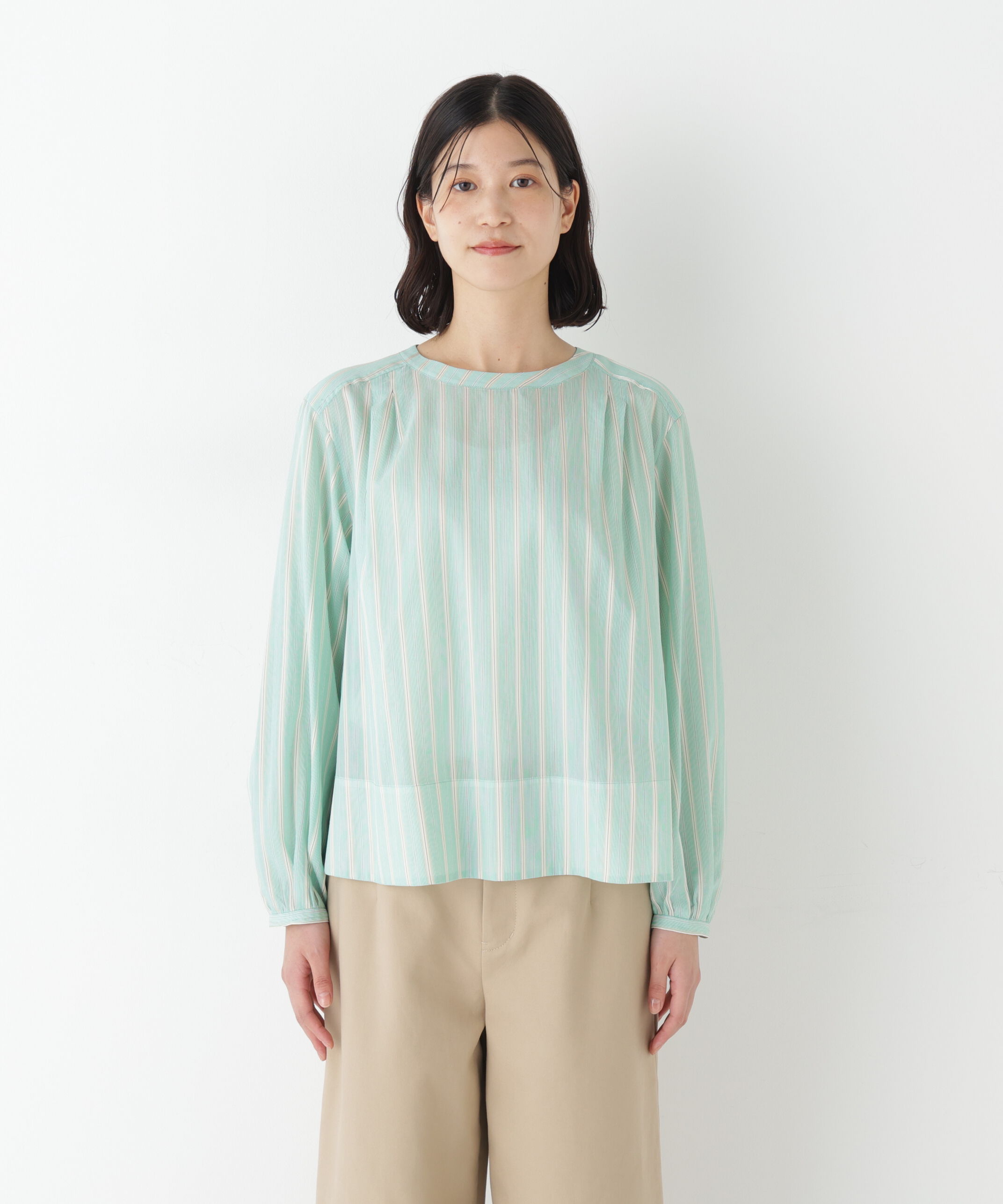  「◆ストライプボリュームＢＬ」|シャツ・ブラウス|