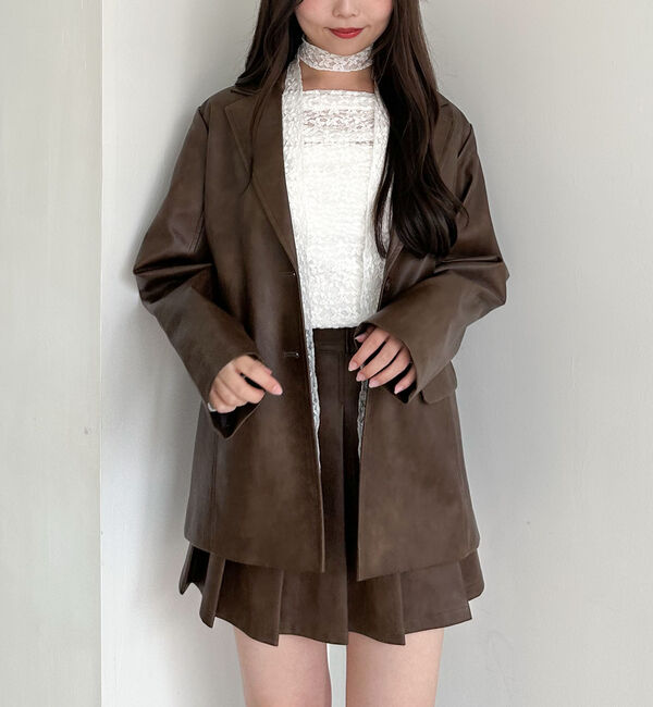 archives「【ＳＥＴＵＰ対応】フェイクレザーテーラードジャケット」|テーラードジャケット|