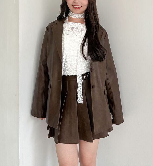 archives「【ＳＥＴＵＰ対応】フェイクレザーテーラードジャケット」|テーラードジャケット|