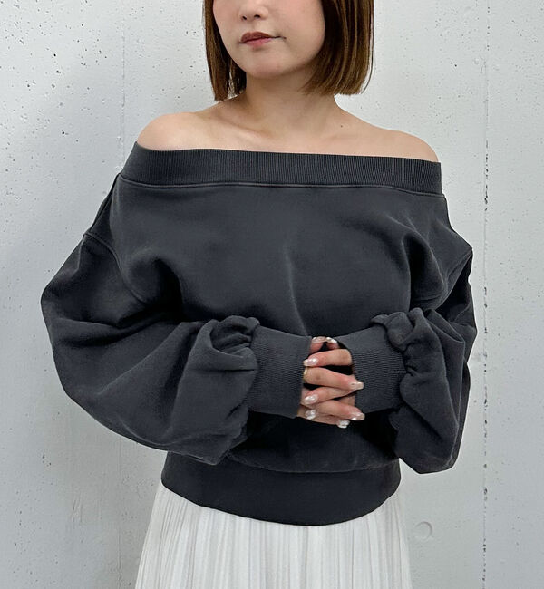 archives「ピグメントオフショルスウェット」|Tシャツ・カットソー|CHARCOAL GRAY