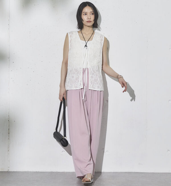 Doux archives「コードレースメッシュベスト」|テーラードジャケット|