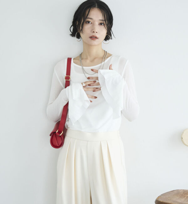 Doux archives「ラッフルスリーブプルオーバー」|Tシャツ・カットソー|