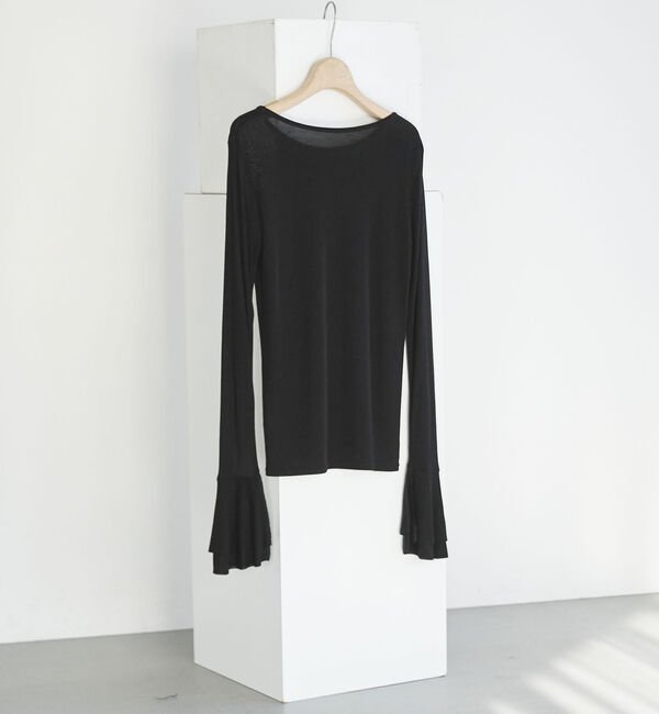 Doux archives「ラッフルスリーブプルオーバー」|Tシャツ・カットソー|BLACK