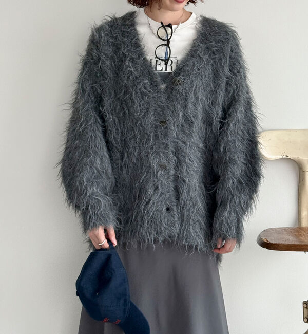 Doux archives「シャギーニットカーディガン」|カーディガン|CHARCOAL GRAY