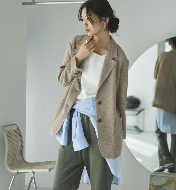 Doux archives「カラミツイードメッシュジャケット」|テーラードジャケット|