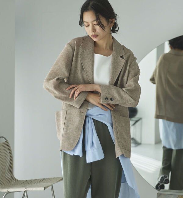 Doux archives「カラミツイードメッシュジャケット」|テーラードジャケット|
