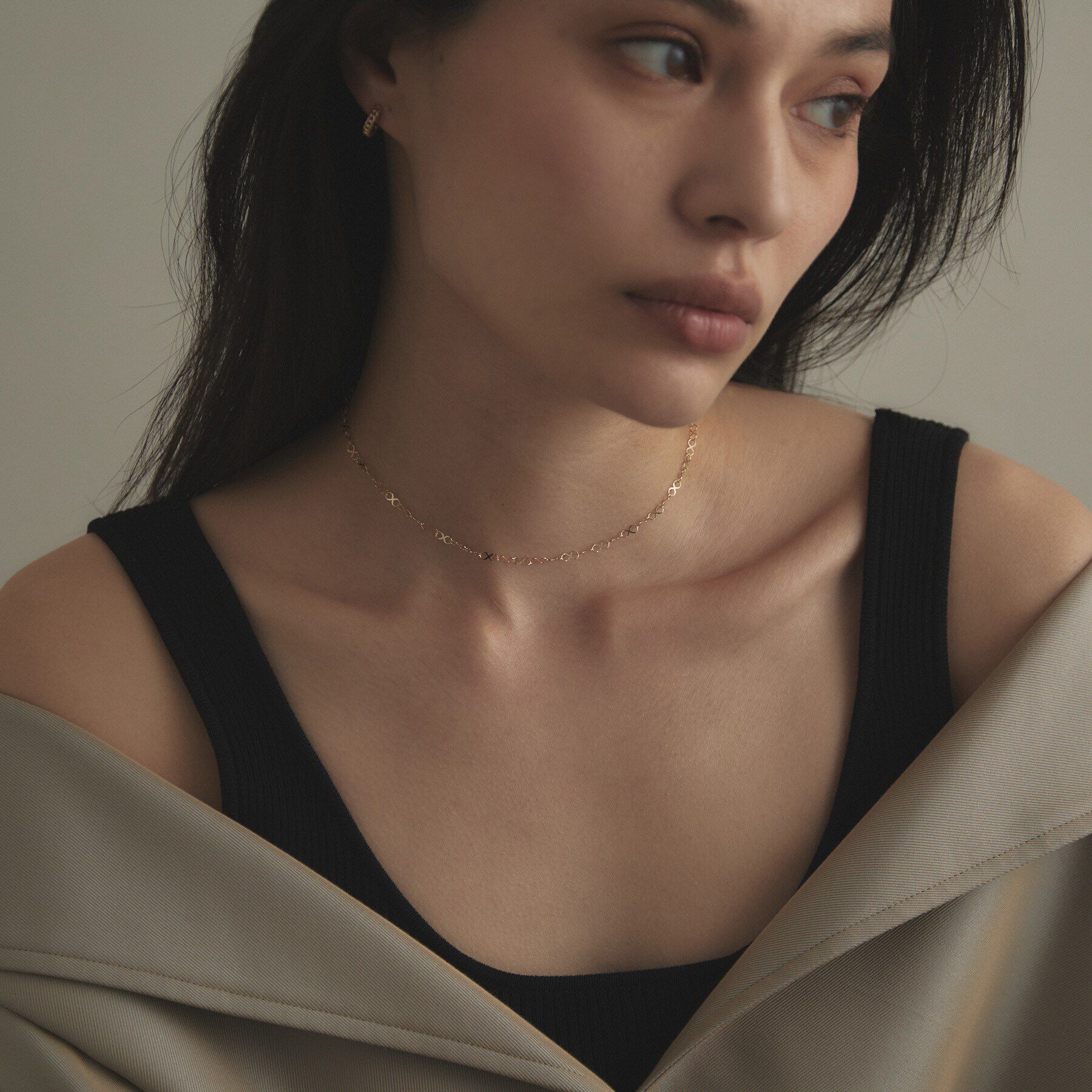 COCOSHNIK「K10Xチェーン チョーカー大」|ネックレス|