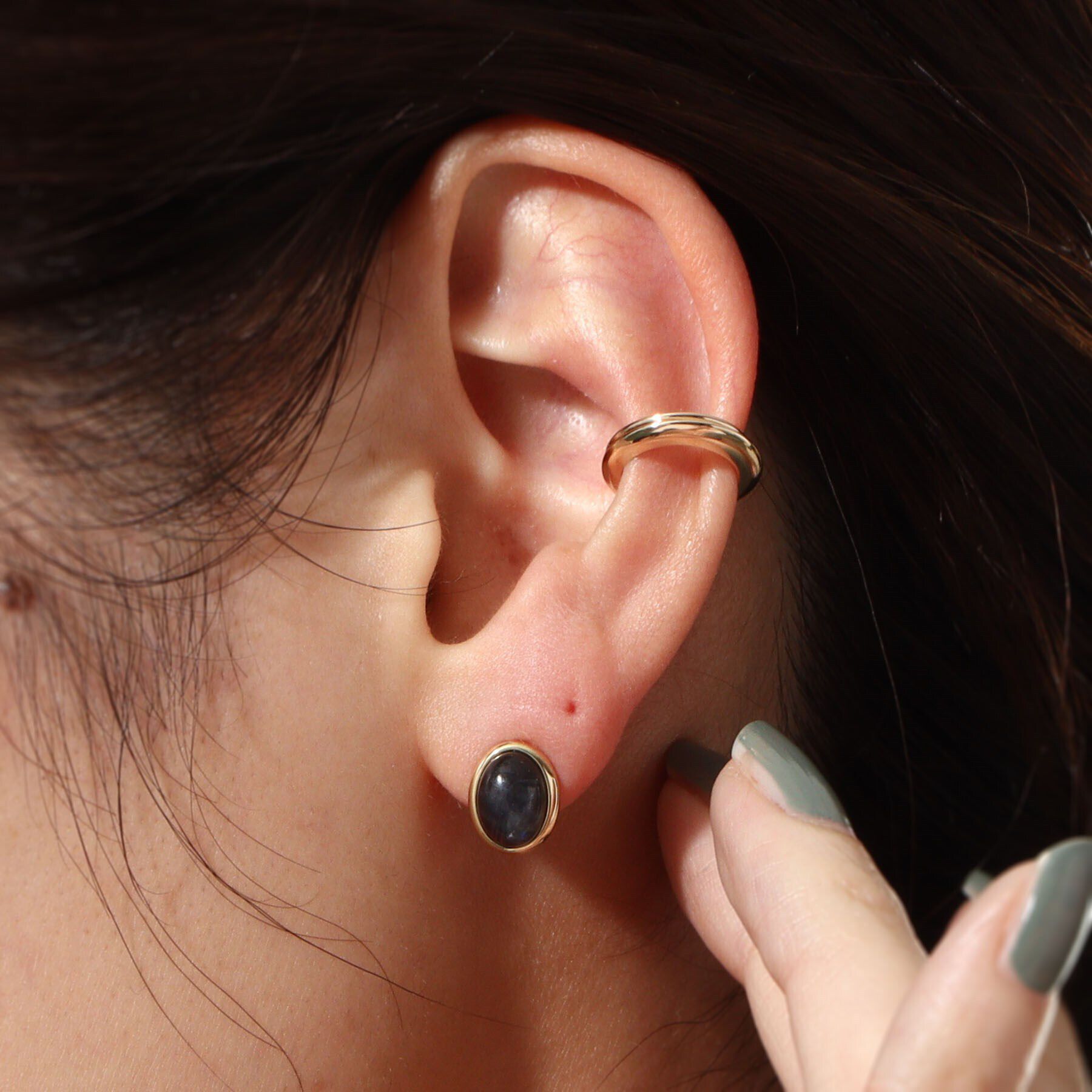 COCOSHNIK「K10しのぎ2連 イヤーカフ」|イヤリング|