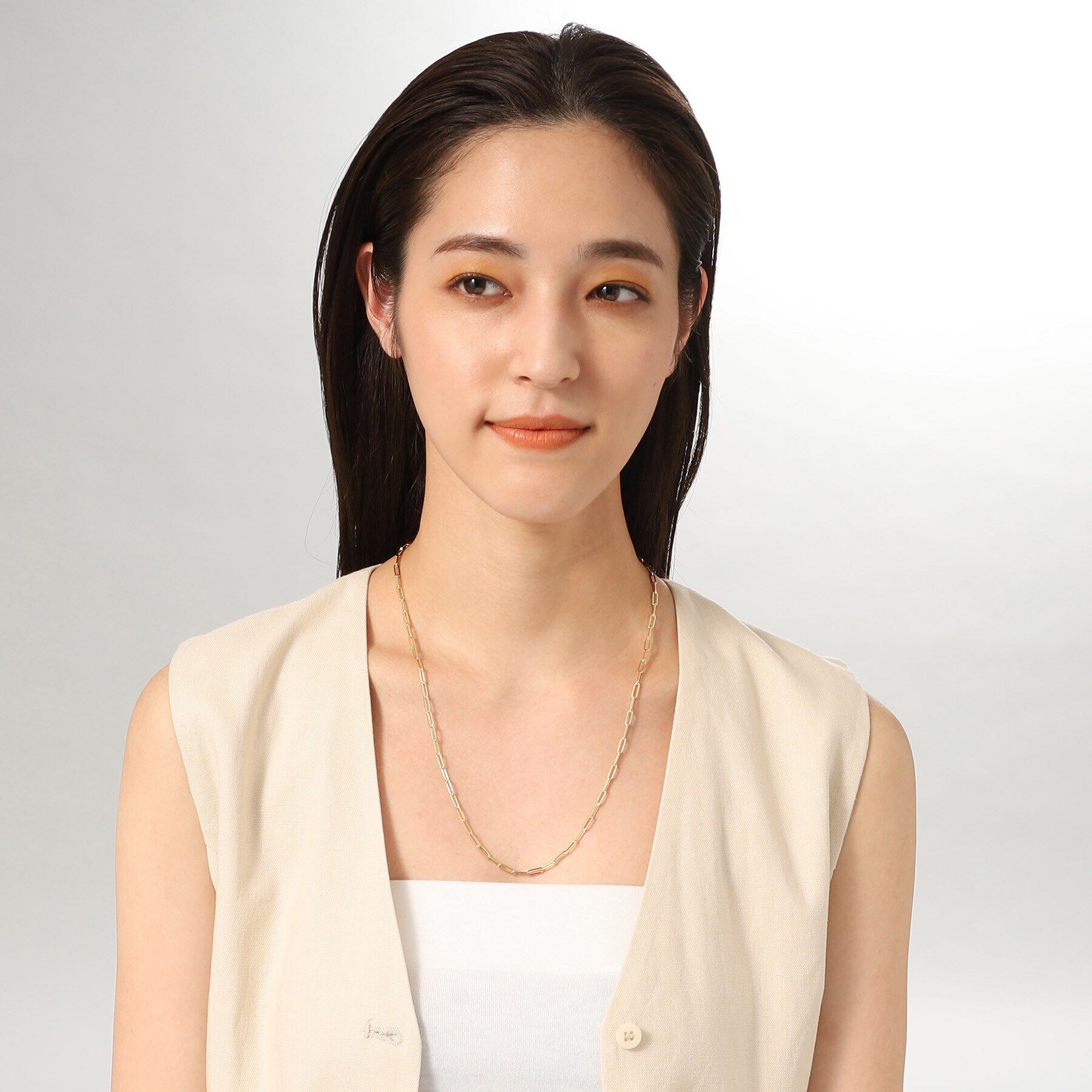 COCOSHNIK「K18中空イタリアングメットネックレスS（55cm）」|ネックレス|