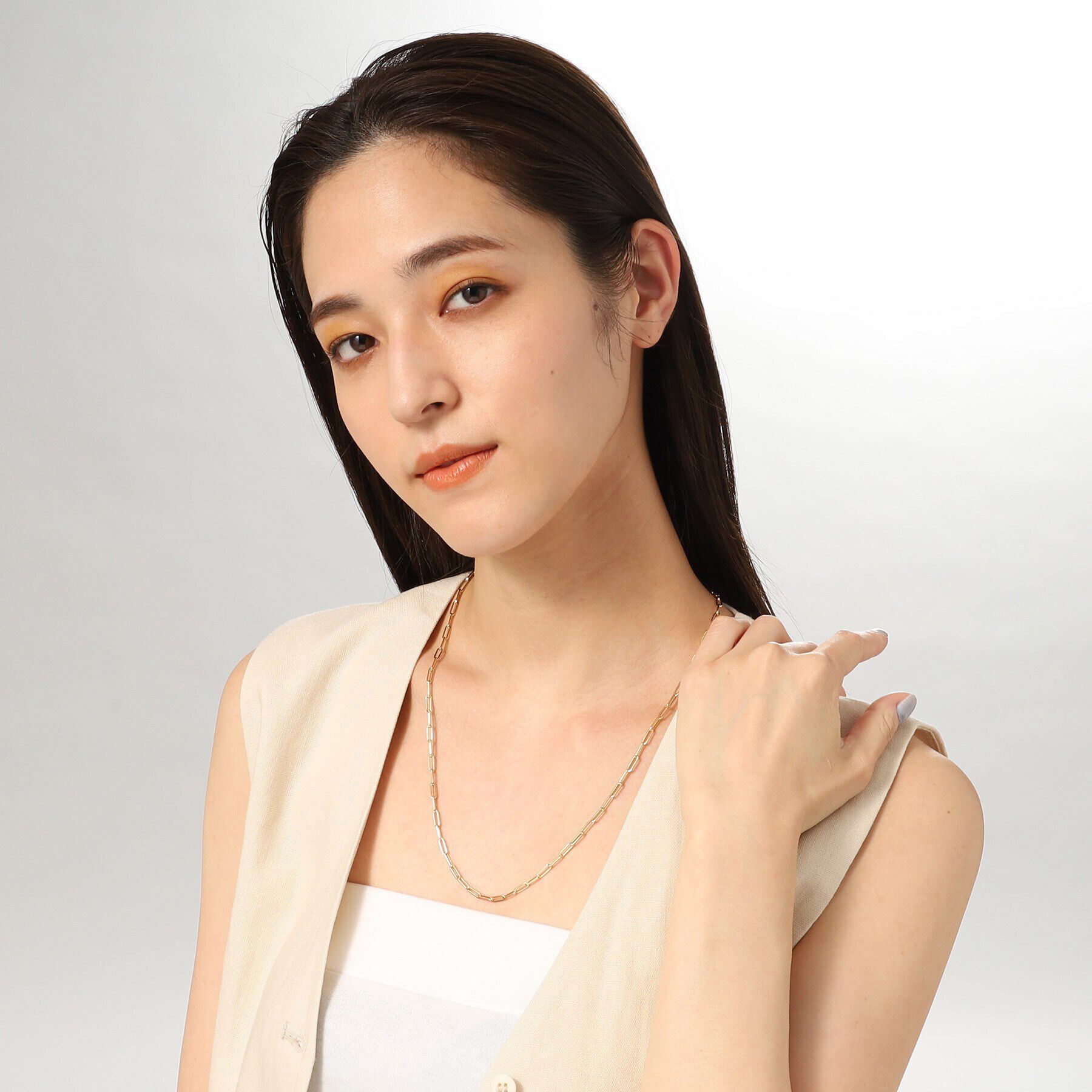 COCOSHNIK「K18中空イタリアングメットネックレスS（55cm）」|ネックレス|