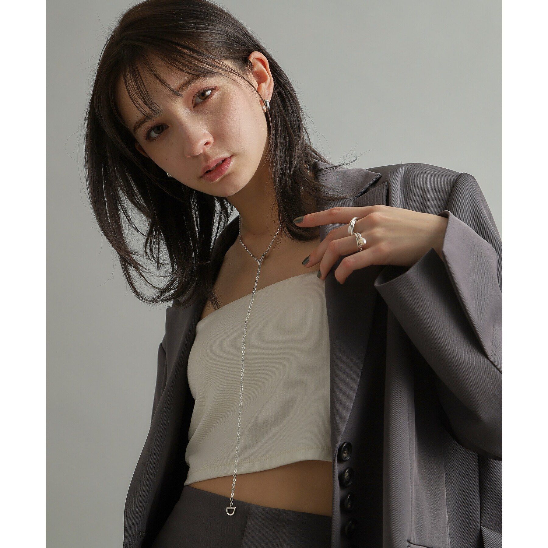 COCOSHNIK ONKITSCH「シルバー スモールフープ プランプピアス」|ピアス|