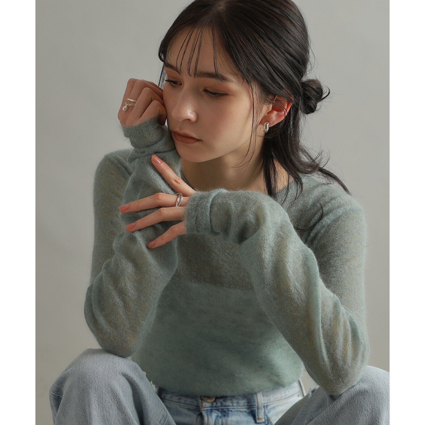 COCOSHNIK ONKITSCH「シルバー スモールフープ プランプピアス」|ピアス|