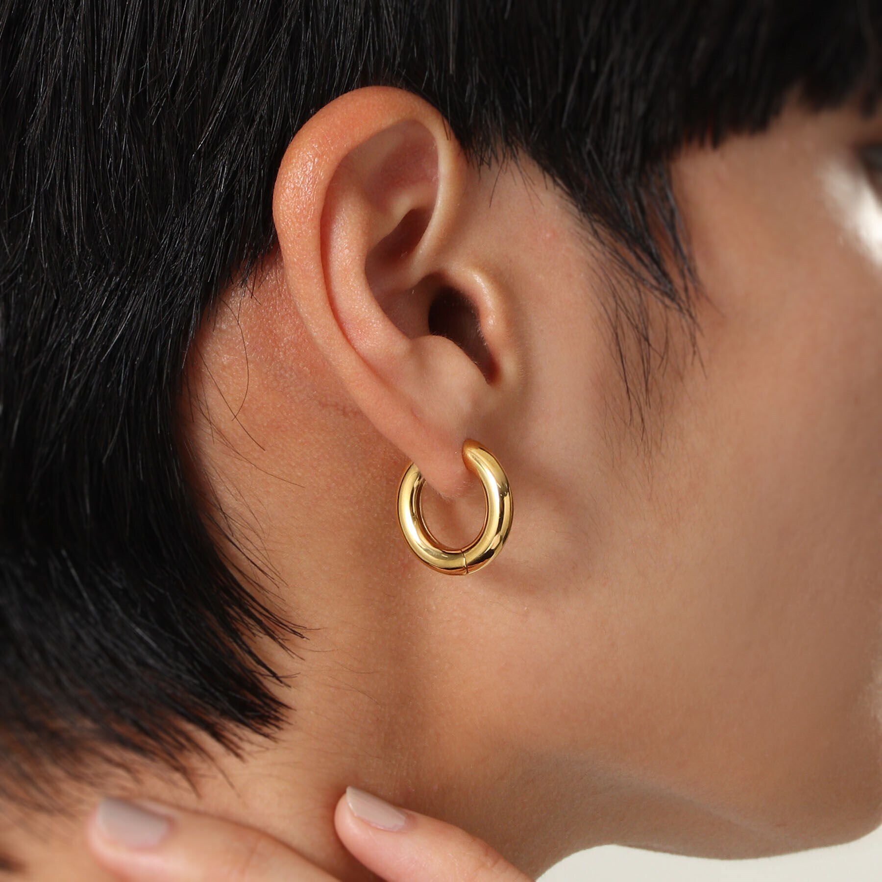 COCOSHNIK ONKITSCH「シルバー ハギーフープ ラウンドピアス GP」|ピアス|